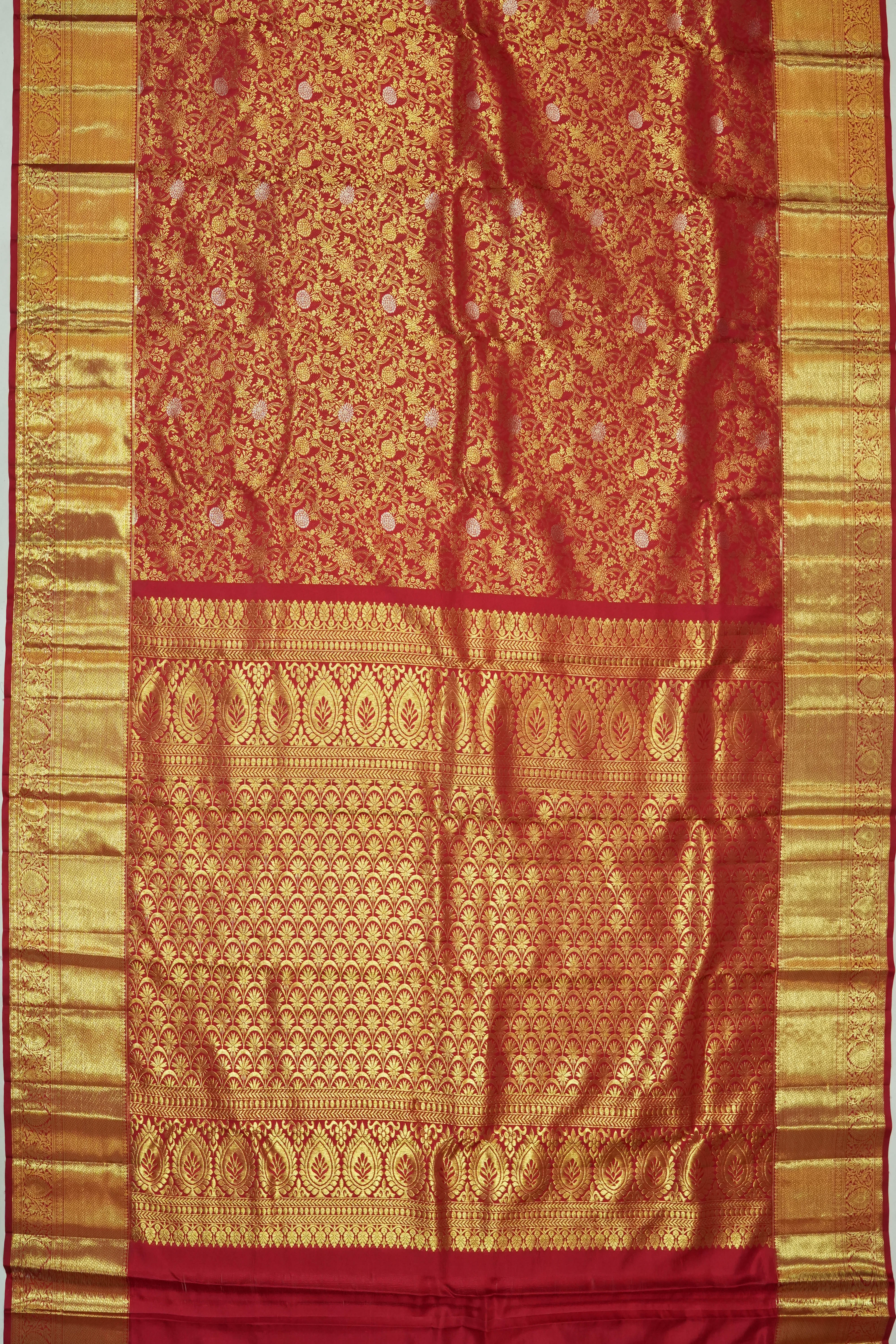 Dharmavaram Silk Brocade Red Saree