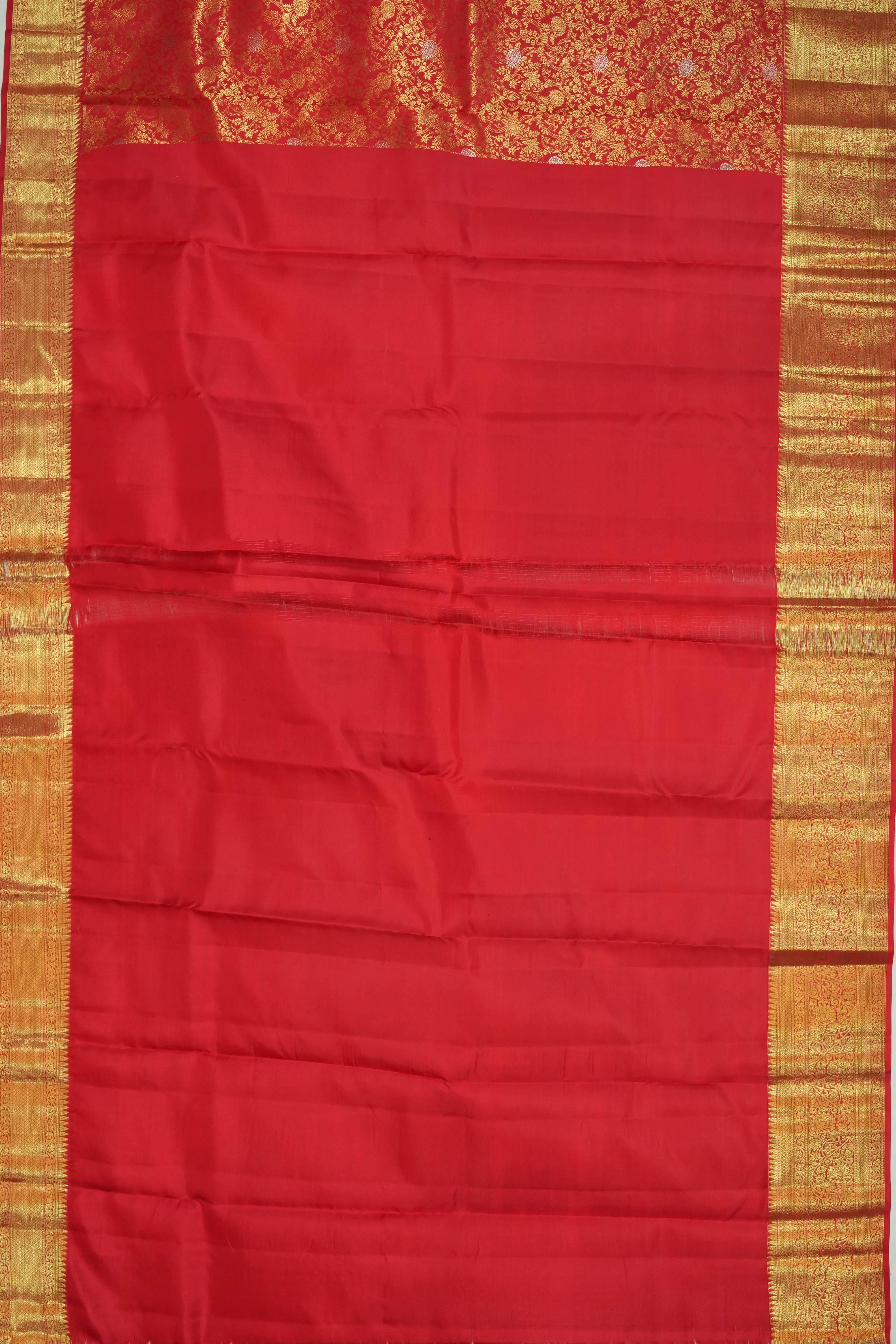 Dharmavaram Silk Brocade Red Saree