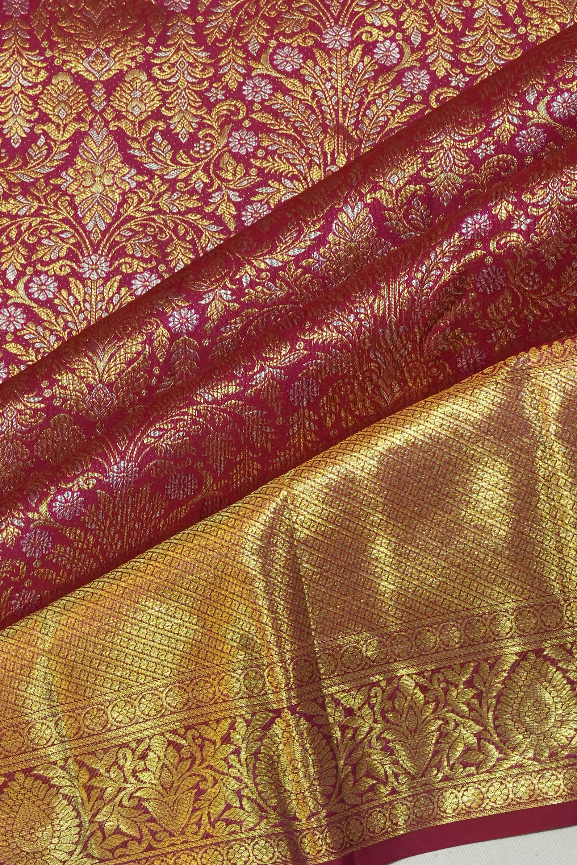 Dharmavaram Silk Brocade Purple Saree