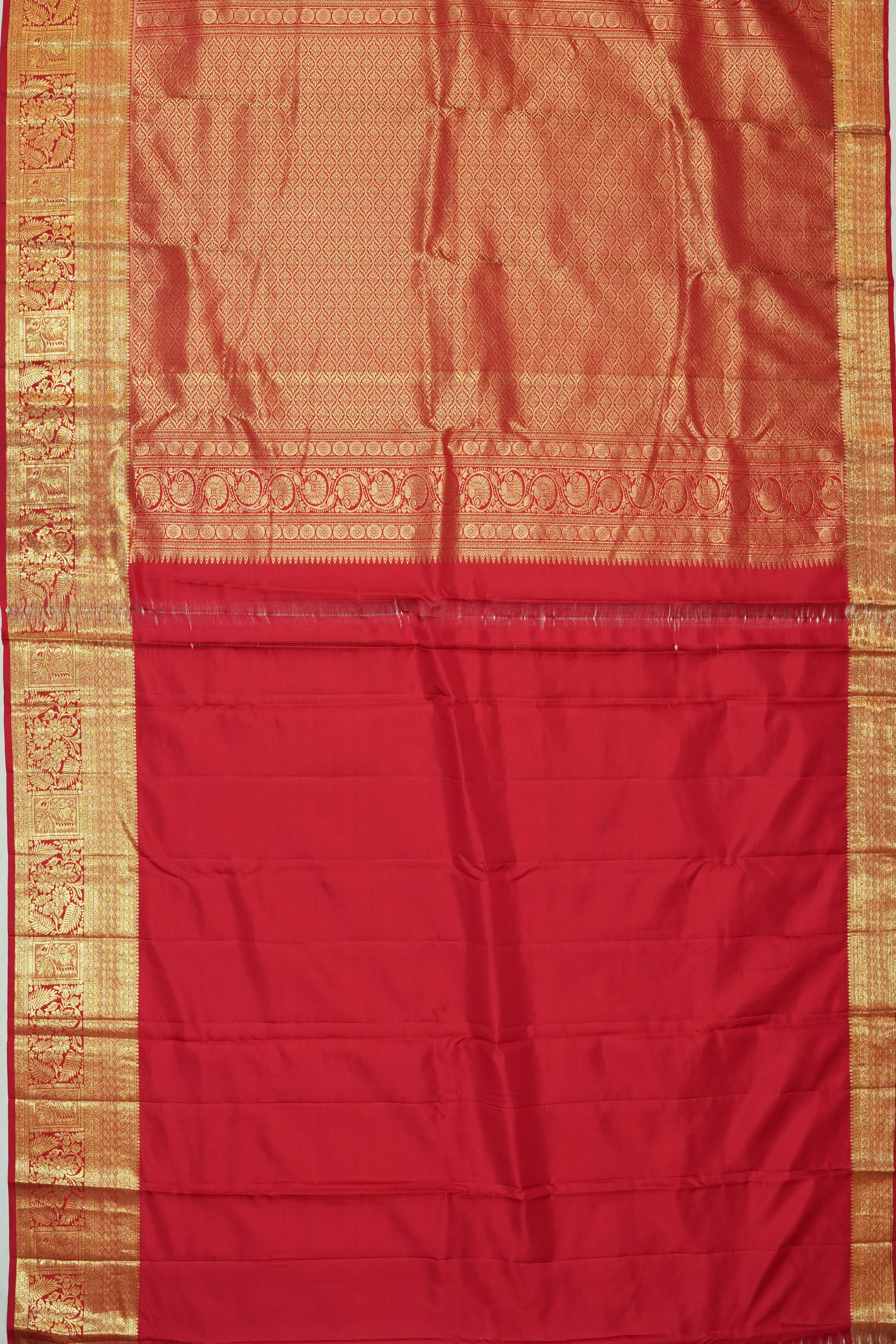 Dharmavaram Silk Brocade Red Saree