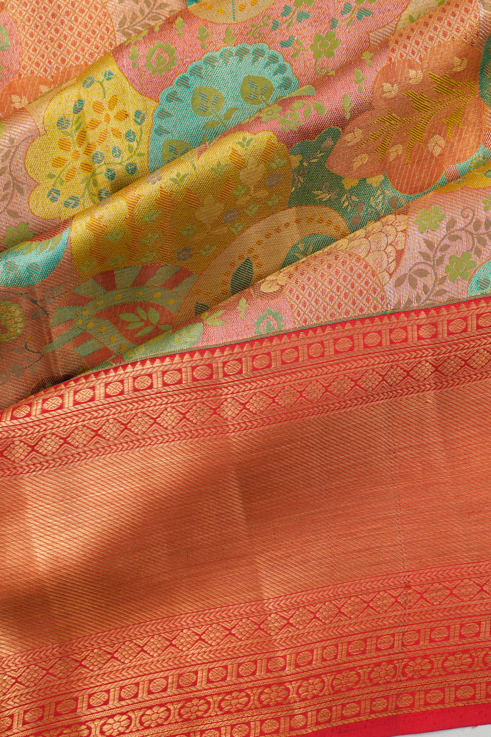 Taranga Kanchi Silk Tissue Brocade Multicolour Saree