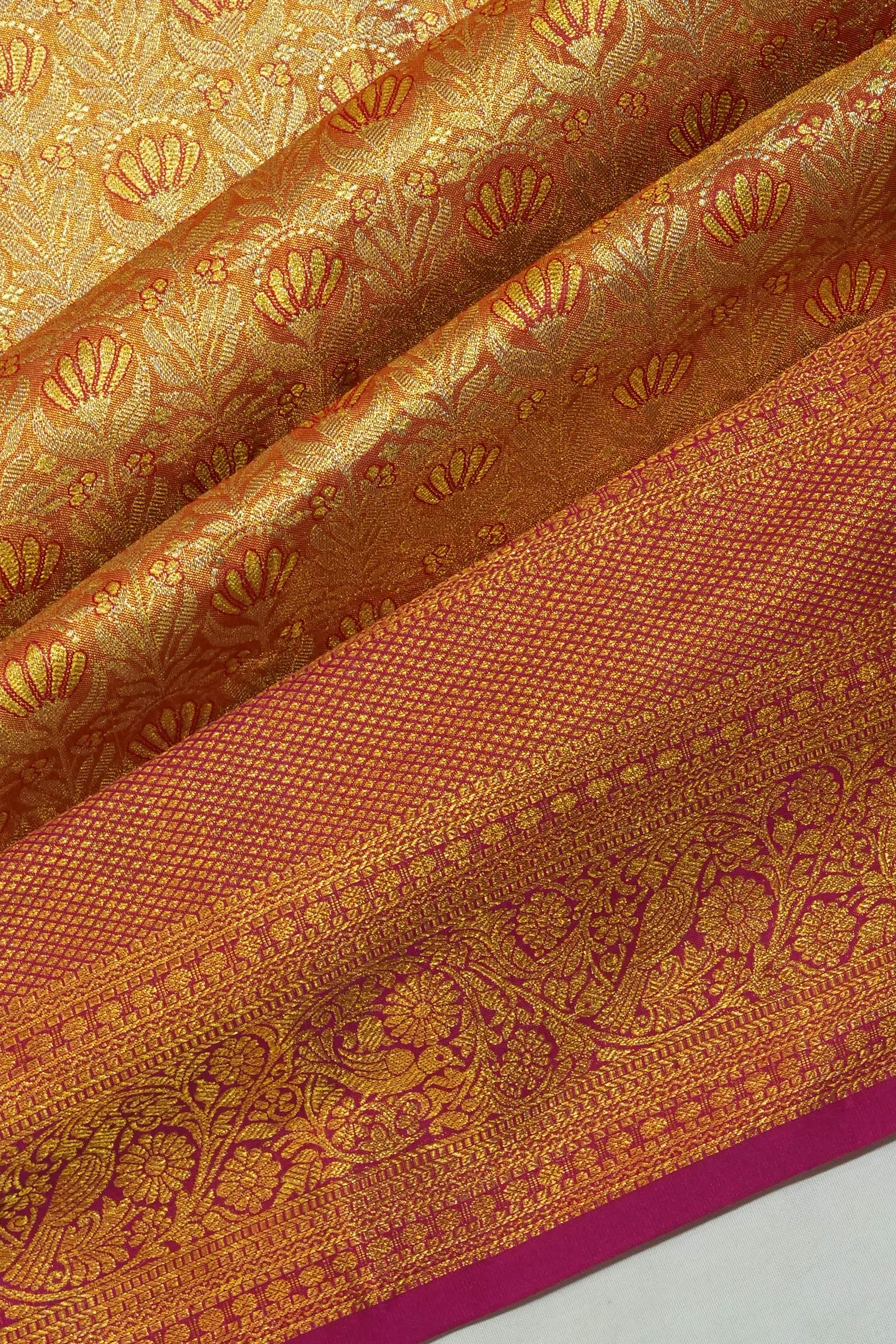 Dharmavaram Silk Tissue Brocade Red Saree