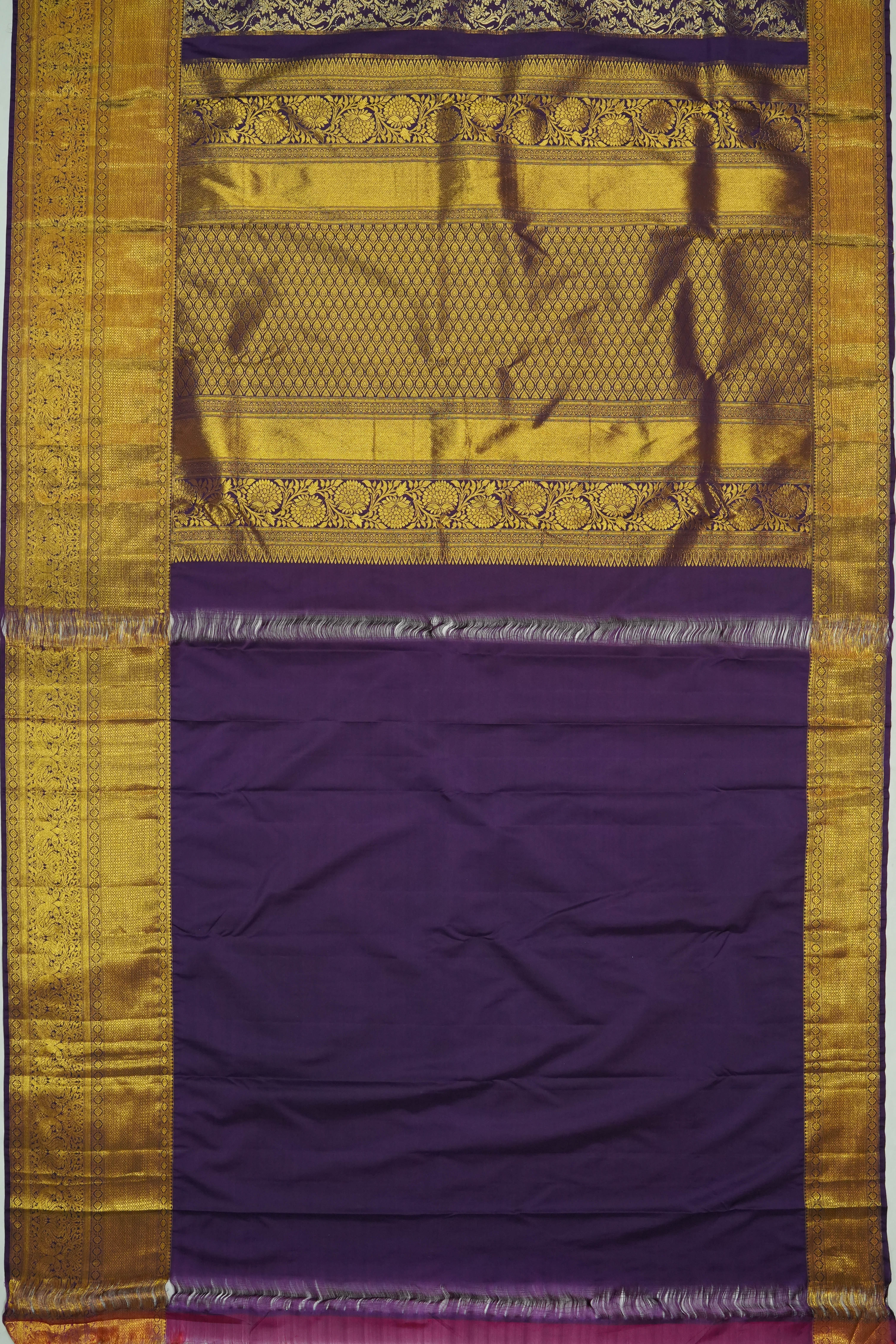 Dharmavaram Silk Brocade Purple Saree