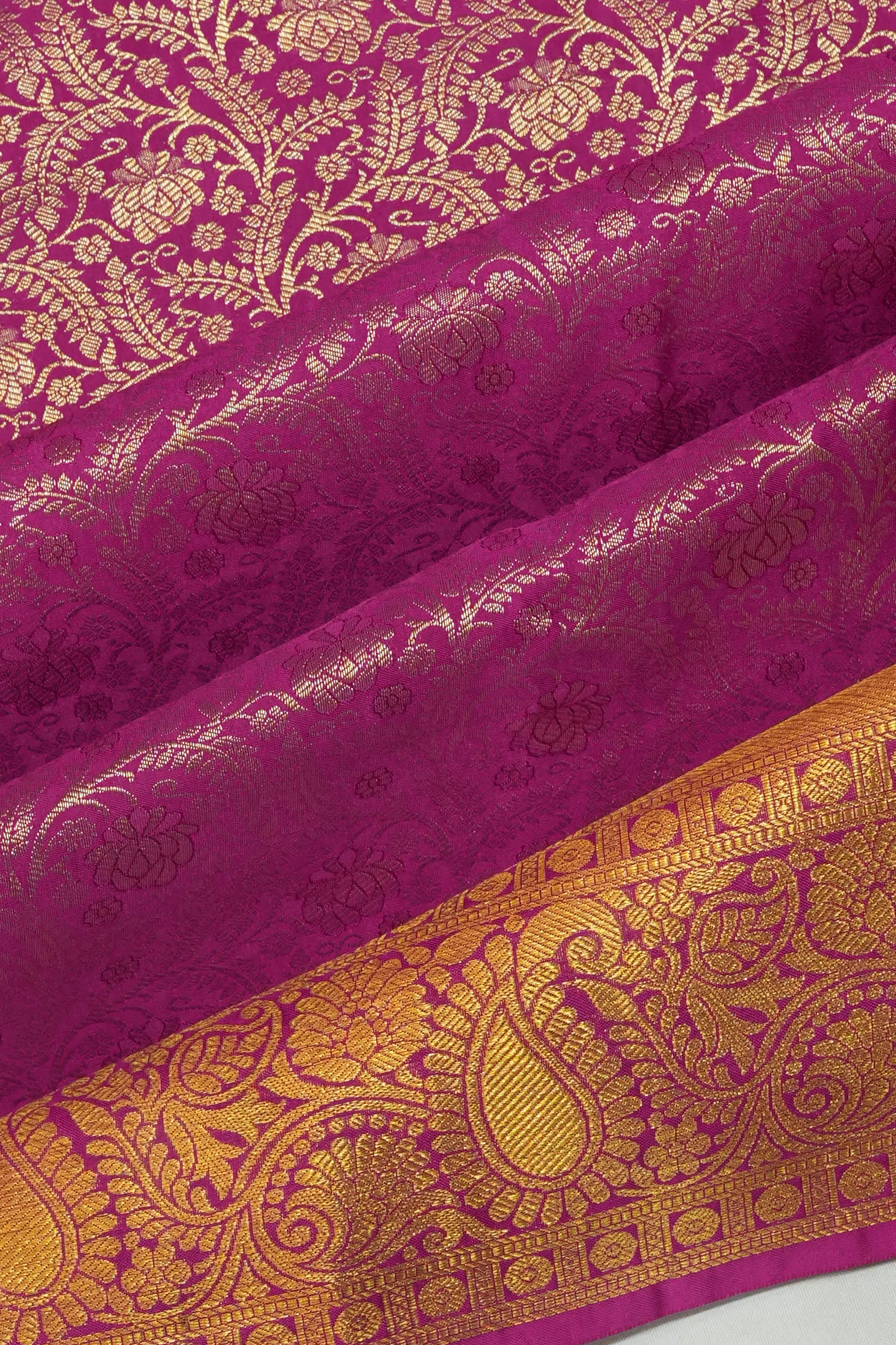 Dharmavaram Silk Brocade Violet Saree