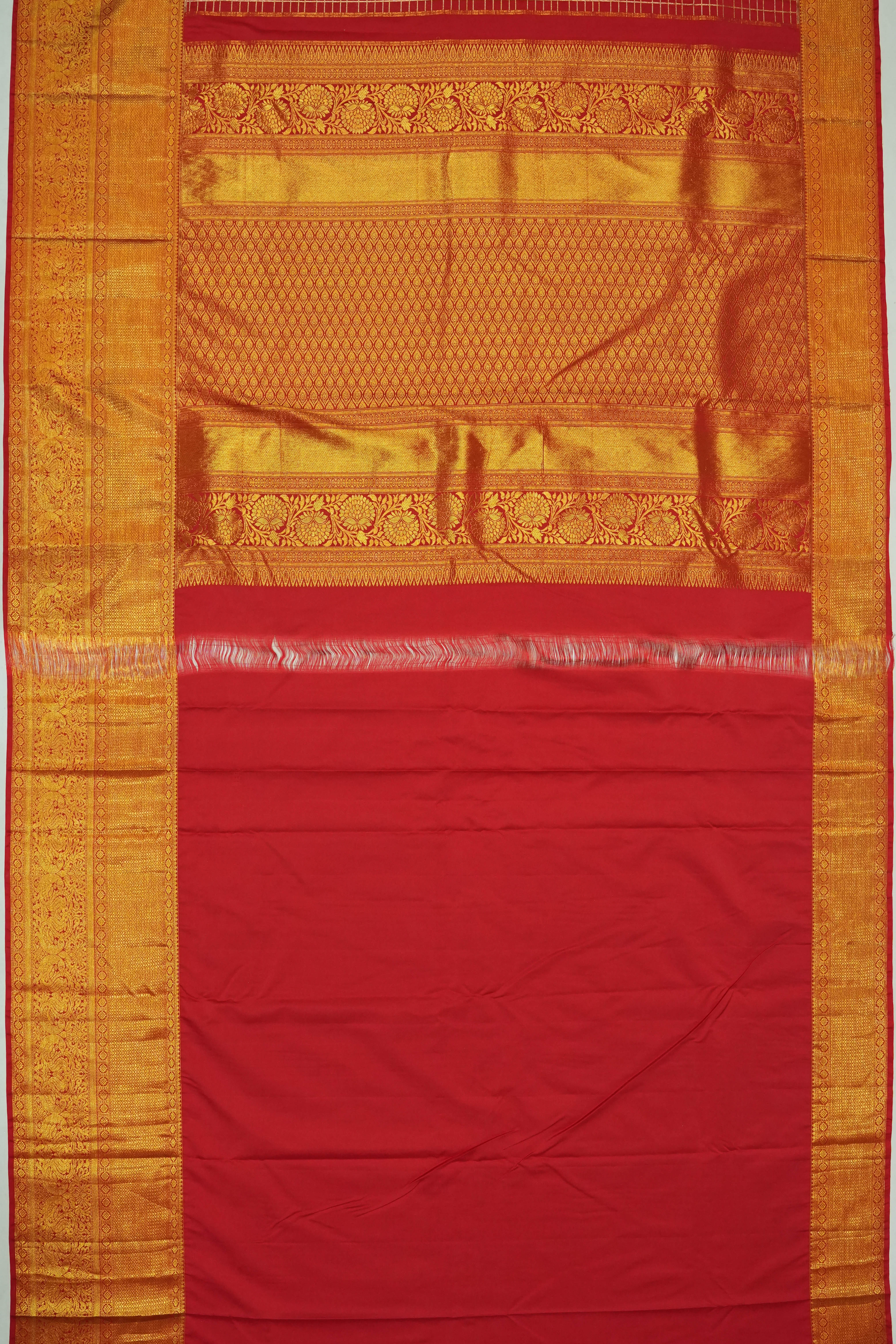 Dharmavaram Silk Brocade Red Saree
