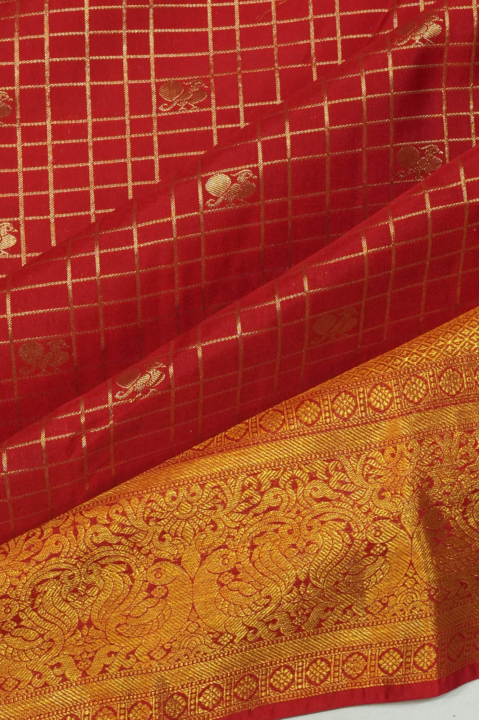 Dharmavaram Silk Brocade Red Saree