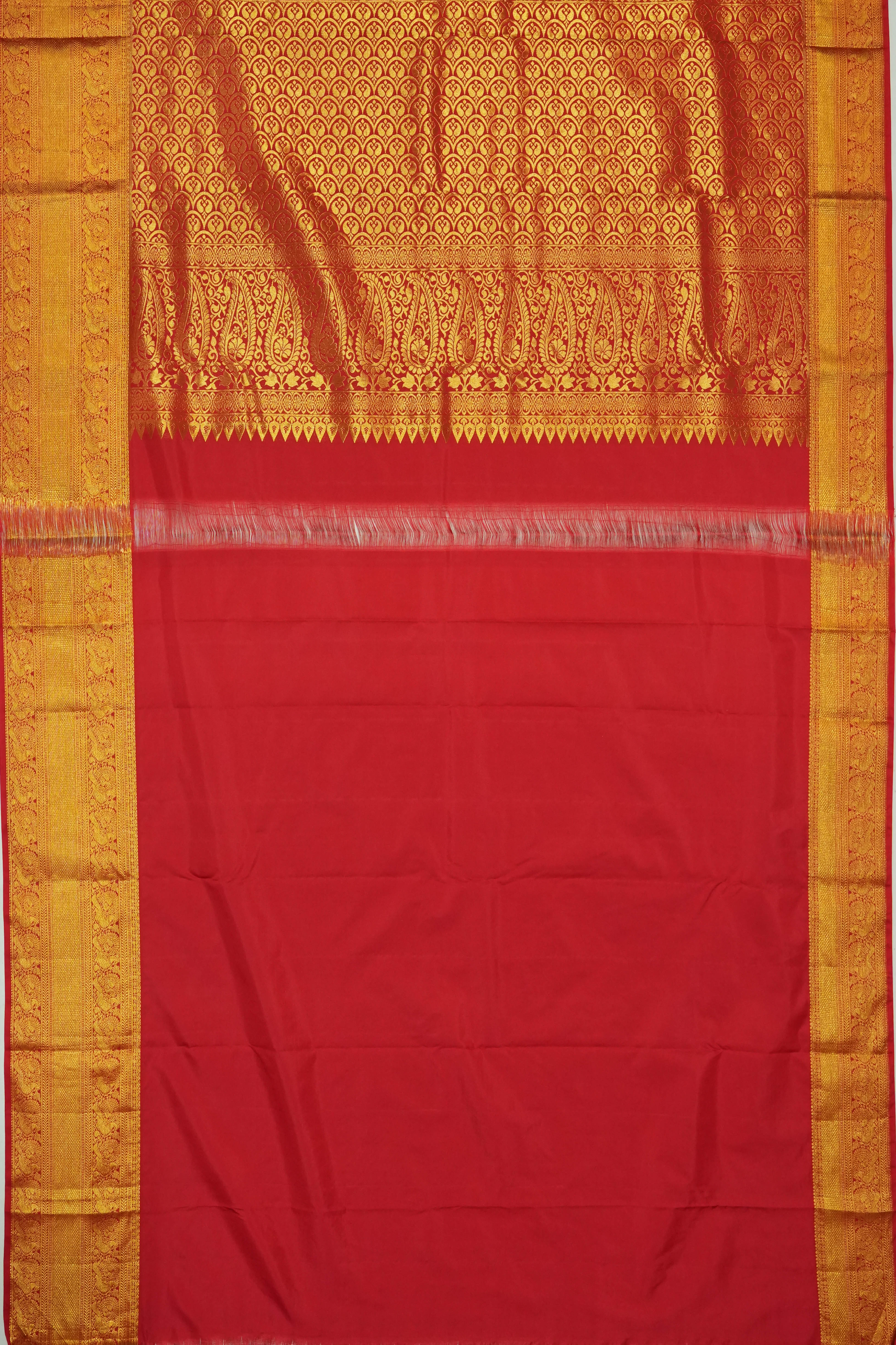 Dharmavaram Silk Brocade Red Saree