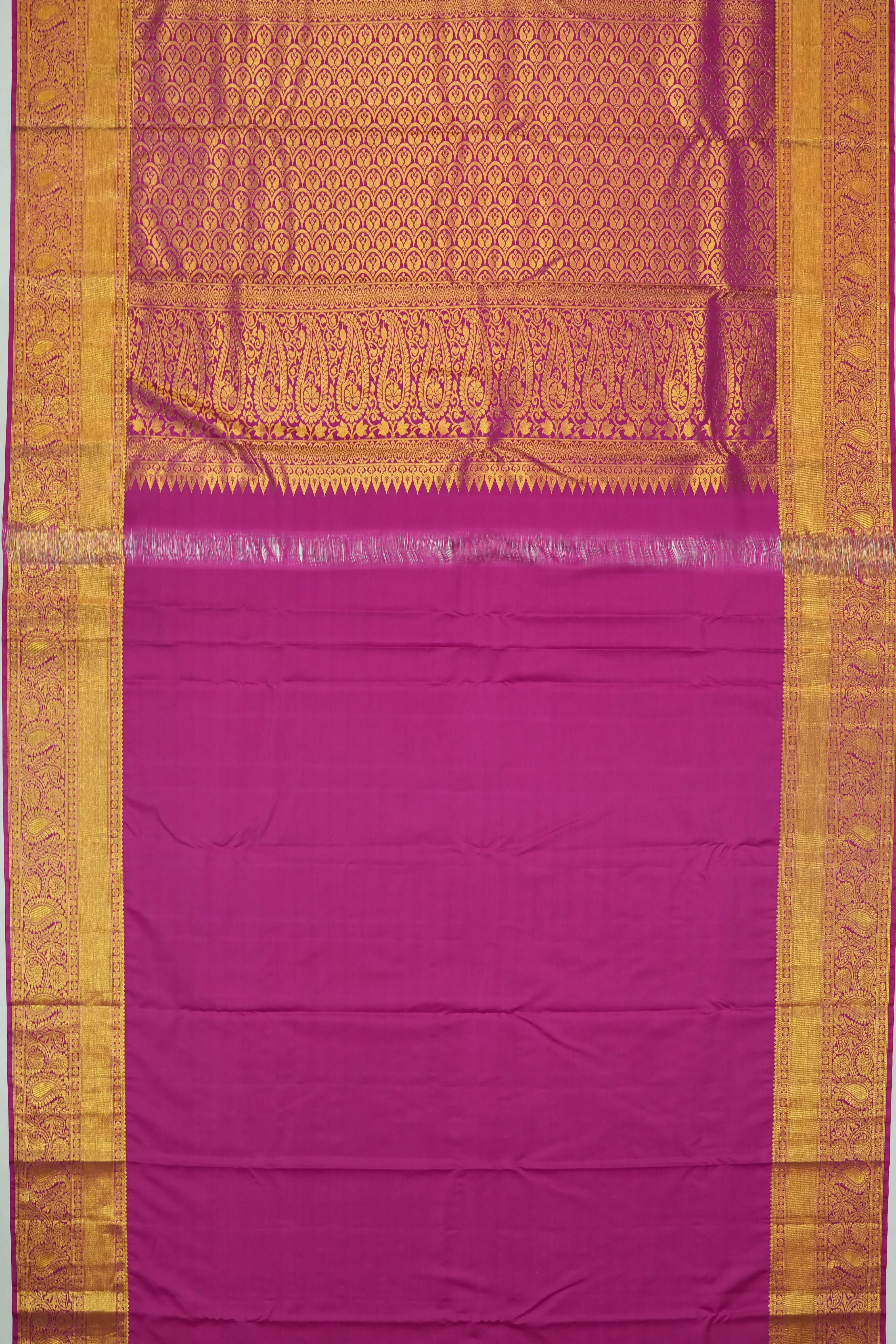 Dharmavaram Silk Brocade Violet Saree