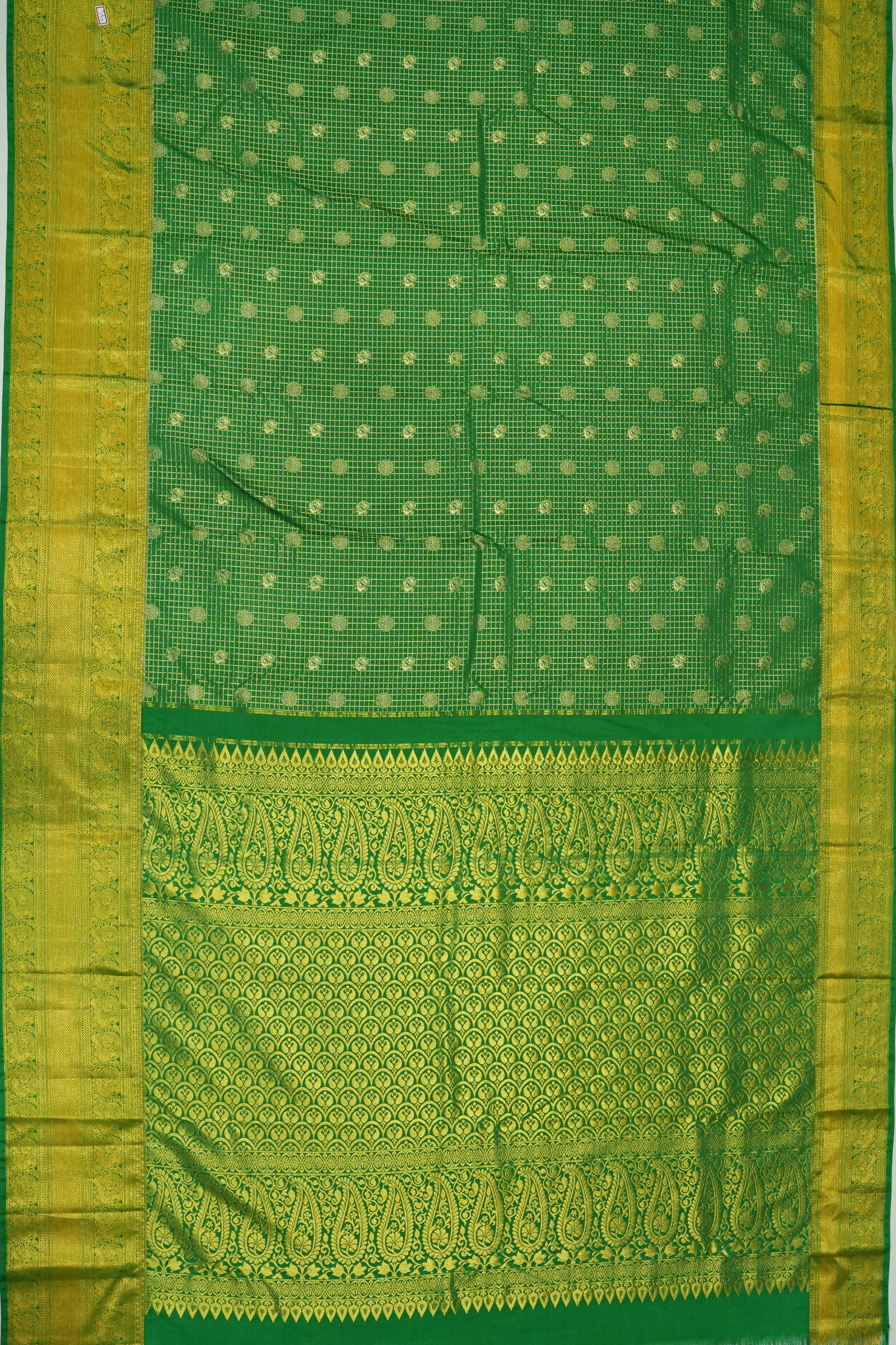 Dharmavaram Silk Brocade Green Saree