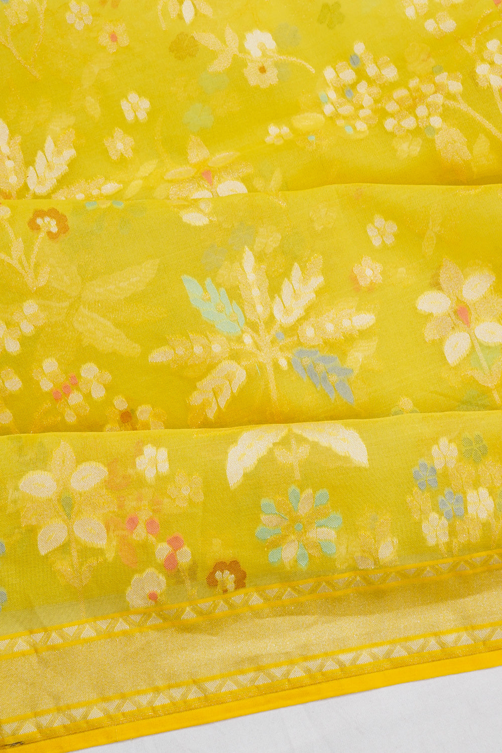 Banarasi Kora Organza Brocade Mehendi Green Saree