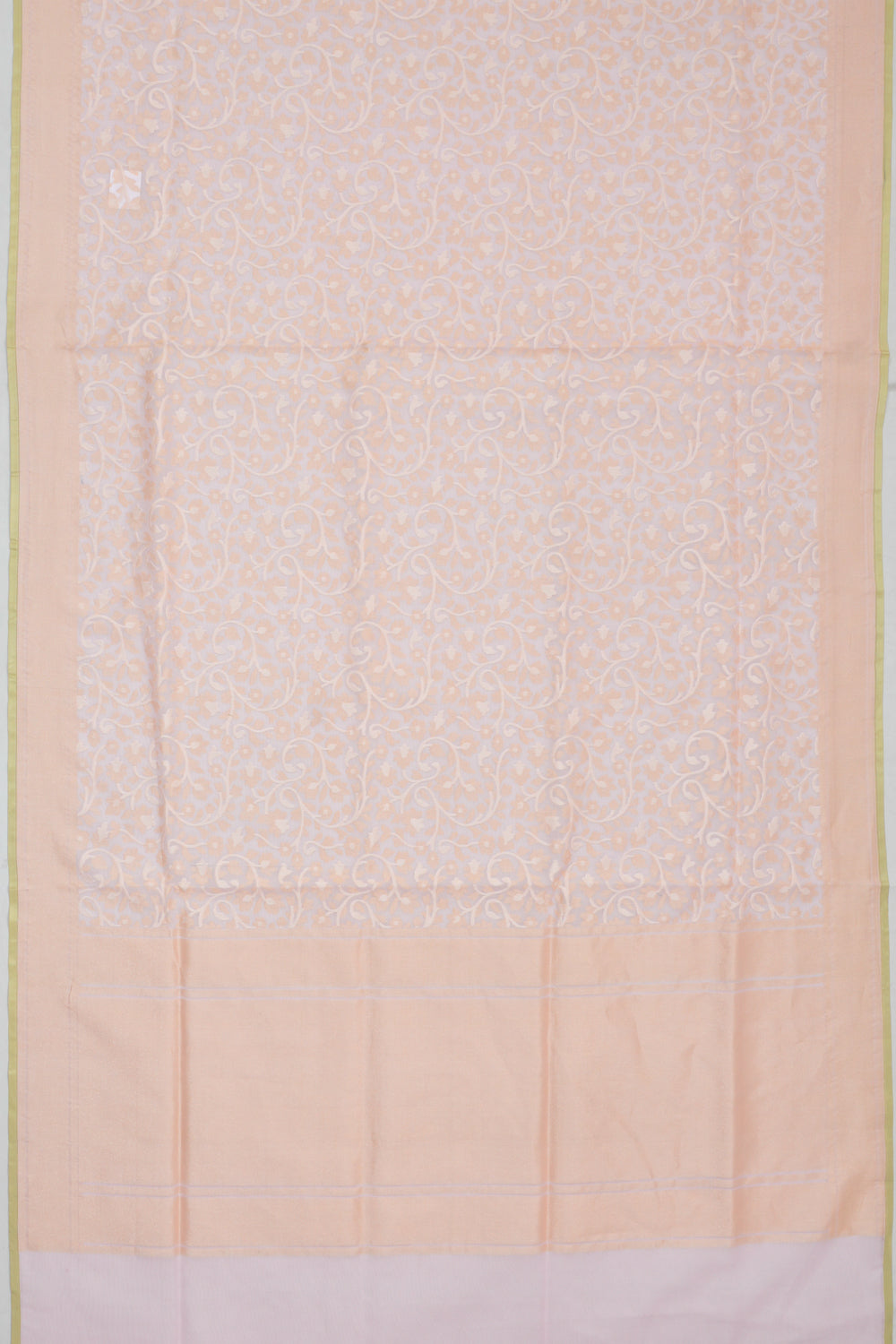 Banarasi Kora Organza Brocade Baby Pink Saree