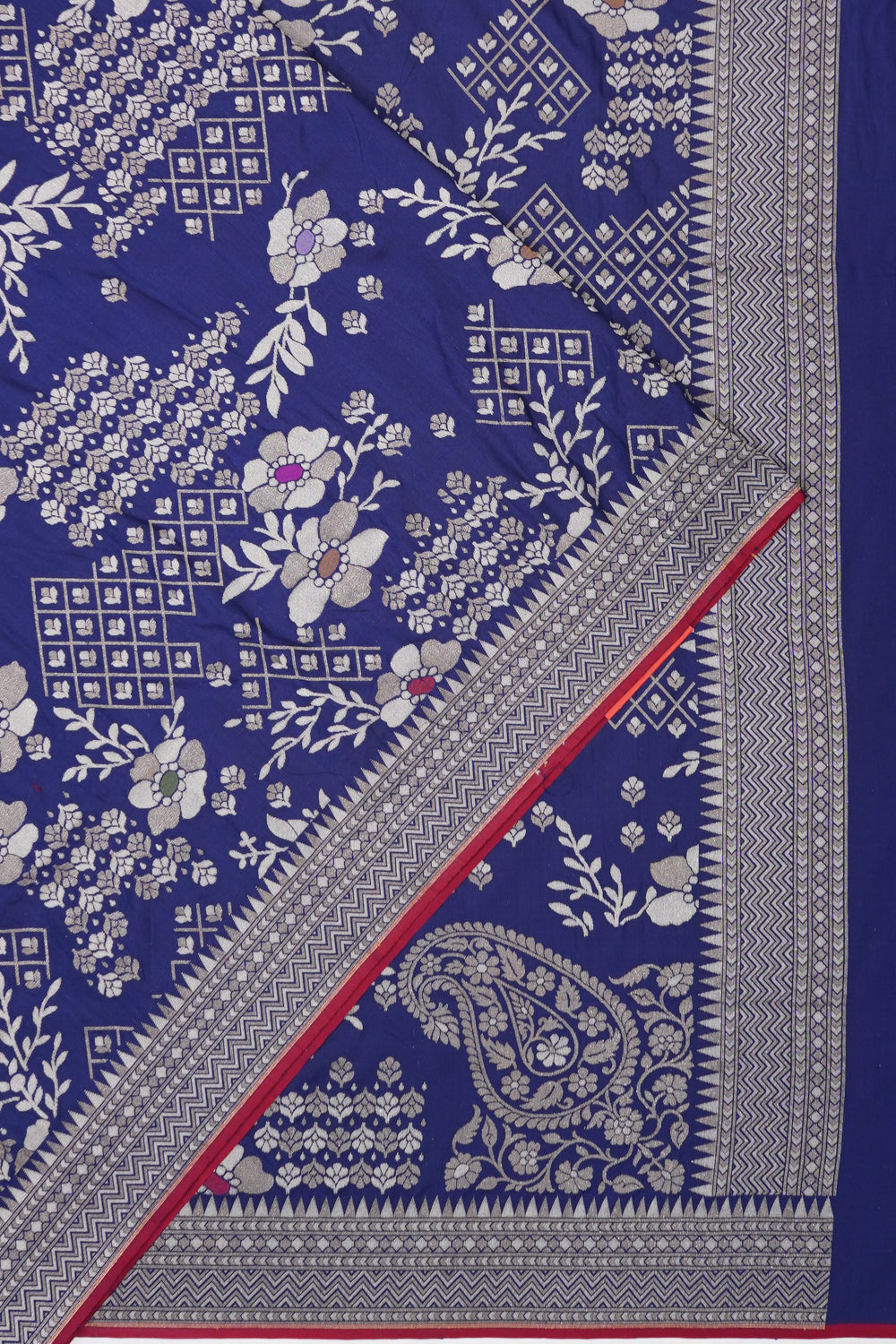 Banarasi Silk Brocade Royal Blue Saree