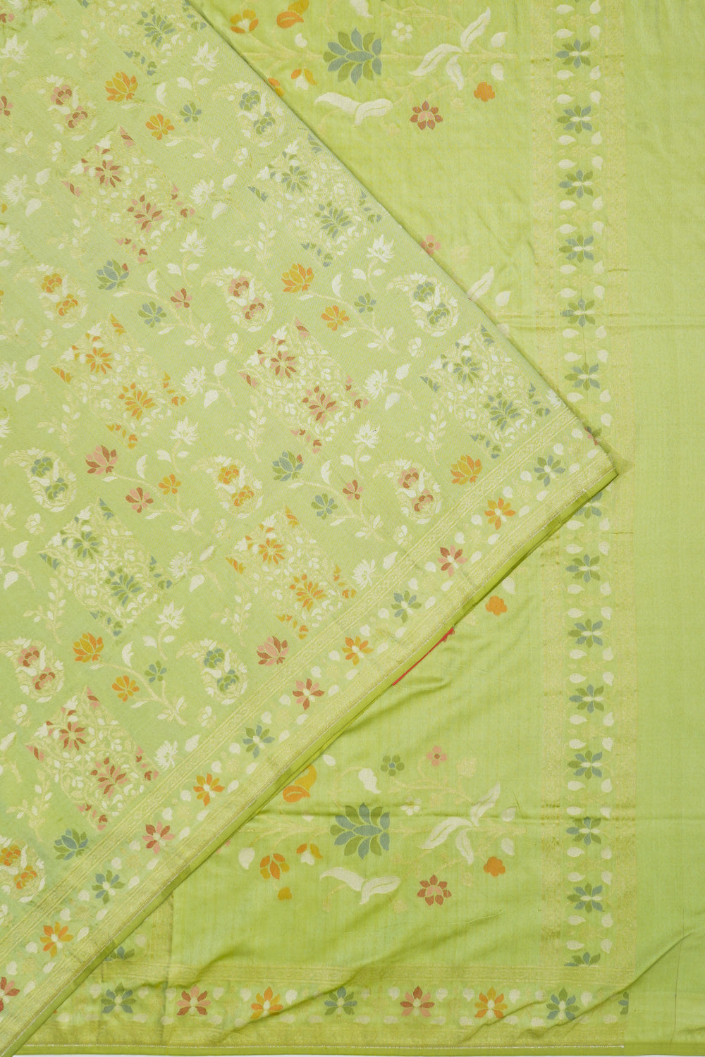 Banarasi Silk Brocade Pista Green Saree