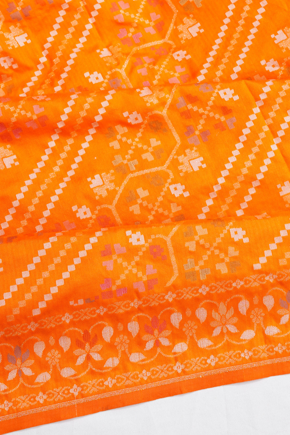 Banarasi Silk Brocade Orange Saree
