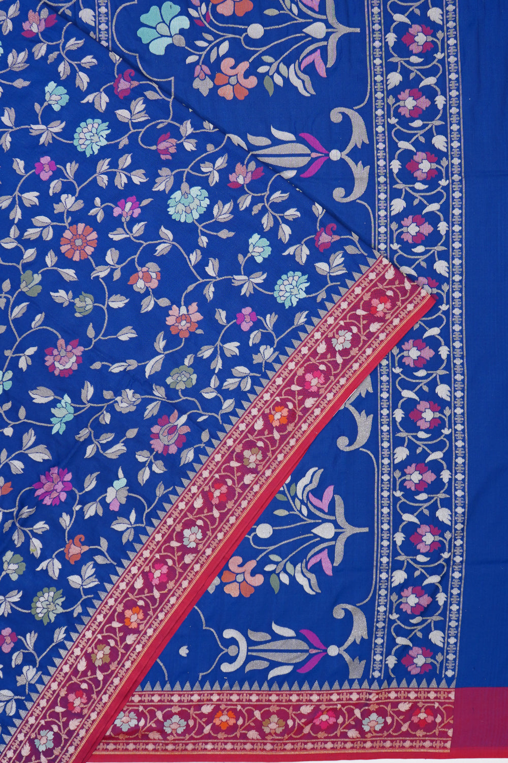 Banarasi Silk Jaal Royal Blue Saree