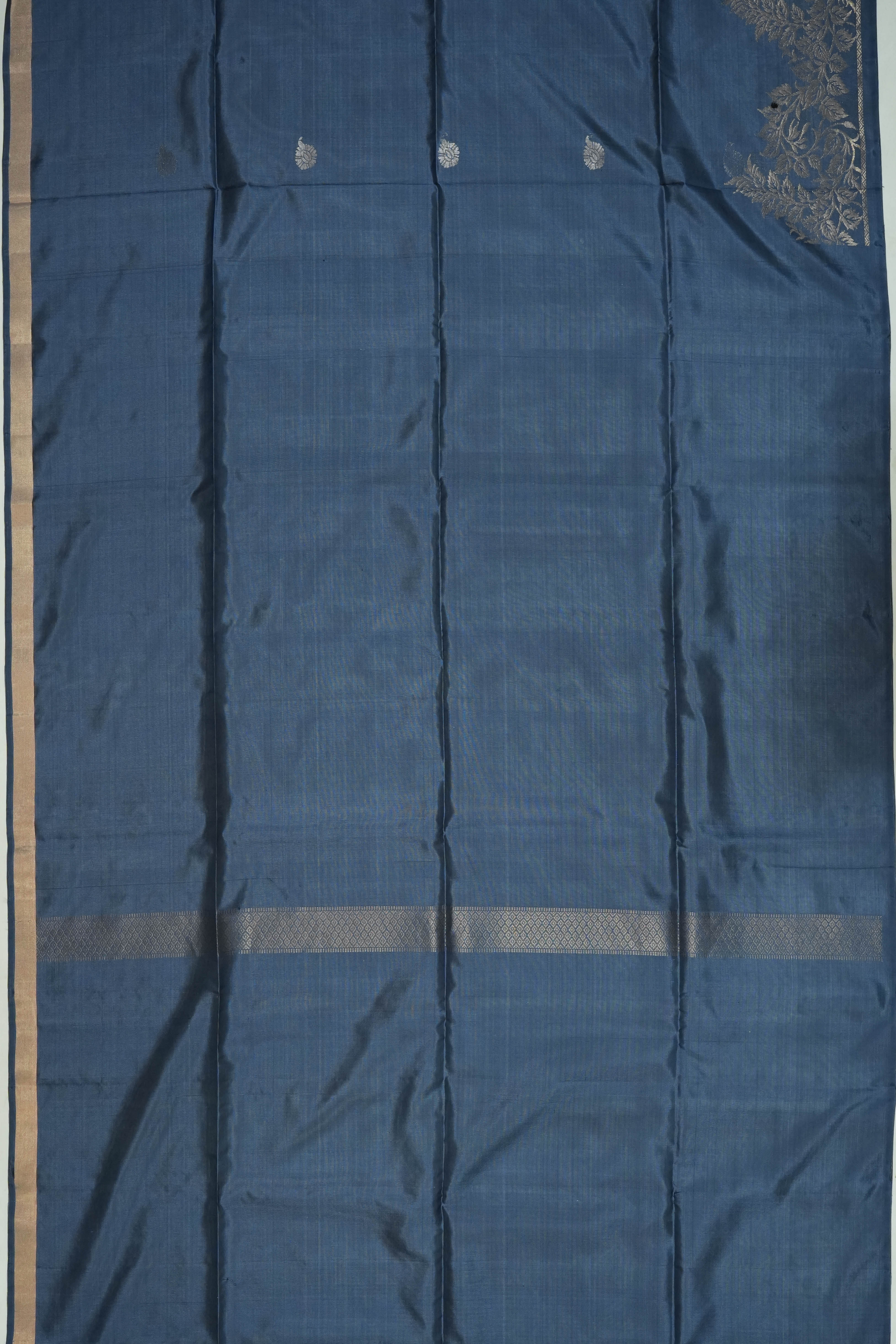 Soft Silk Butta Blue Saree