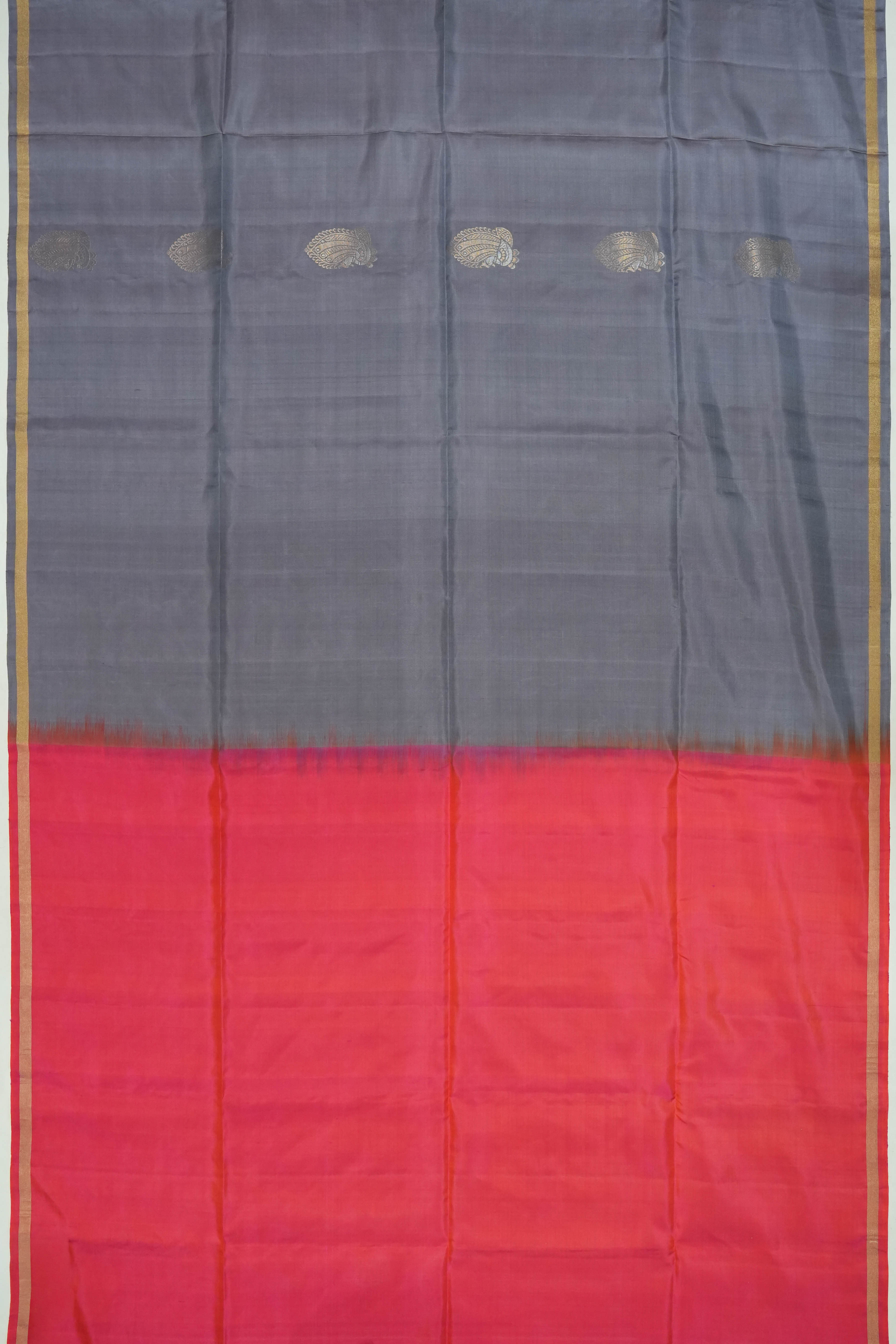 Soft Silk Butta Grey Saree