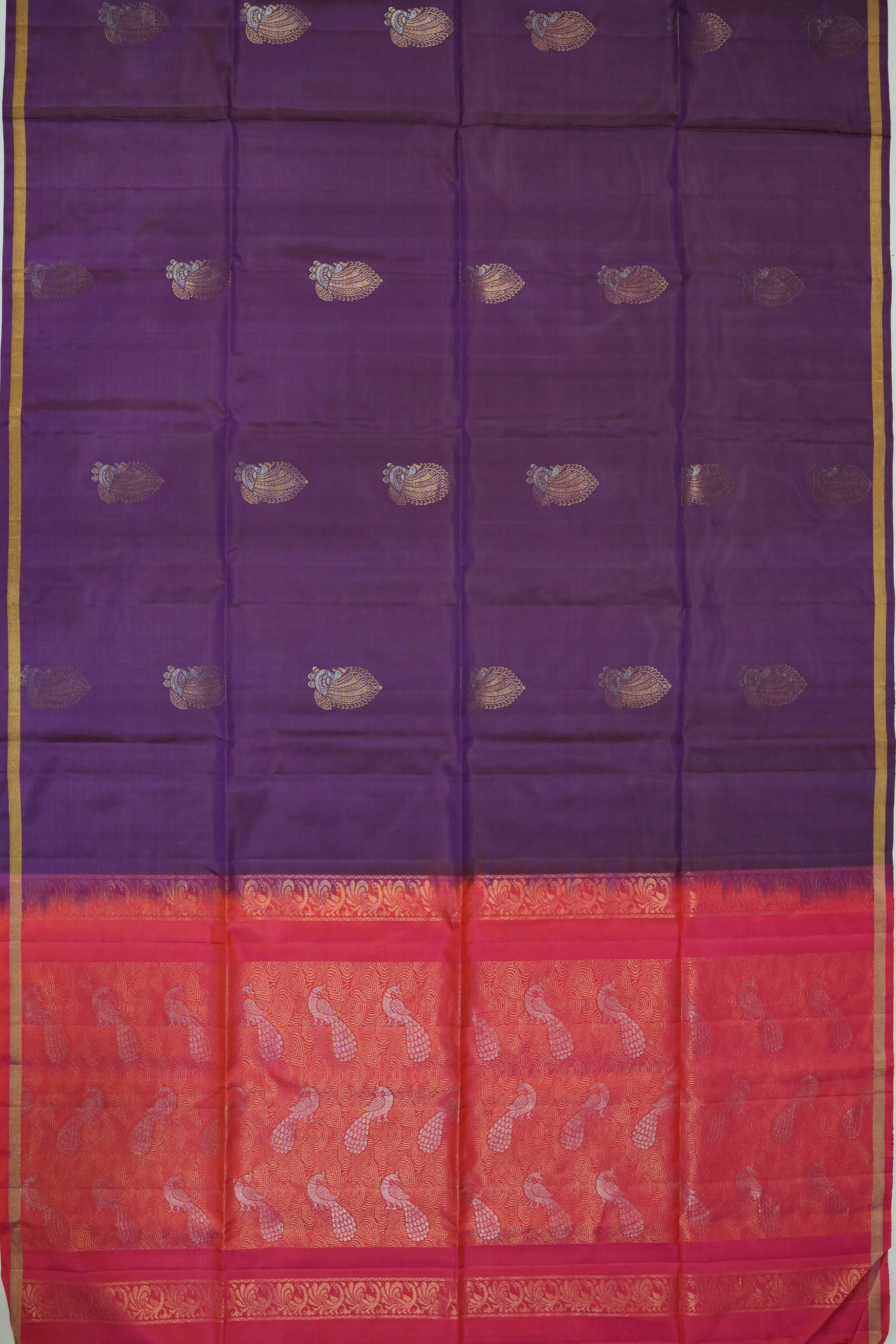 Soft Silk Butta Violet Saree