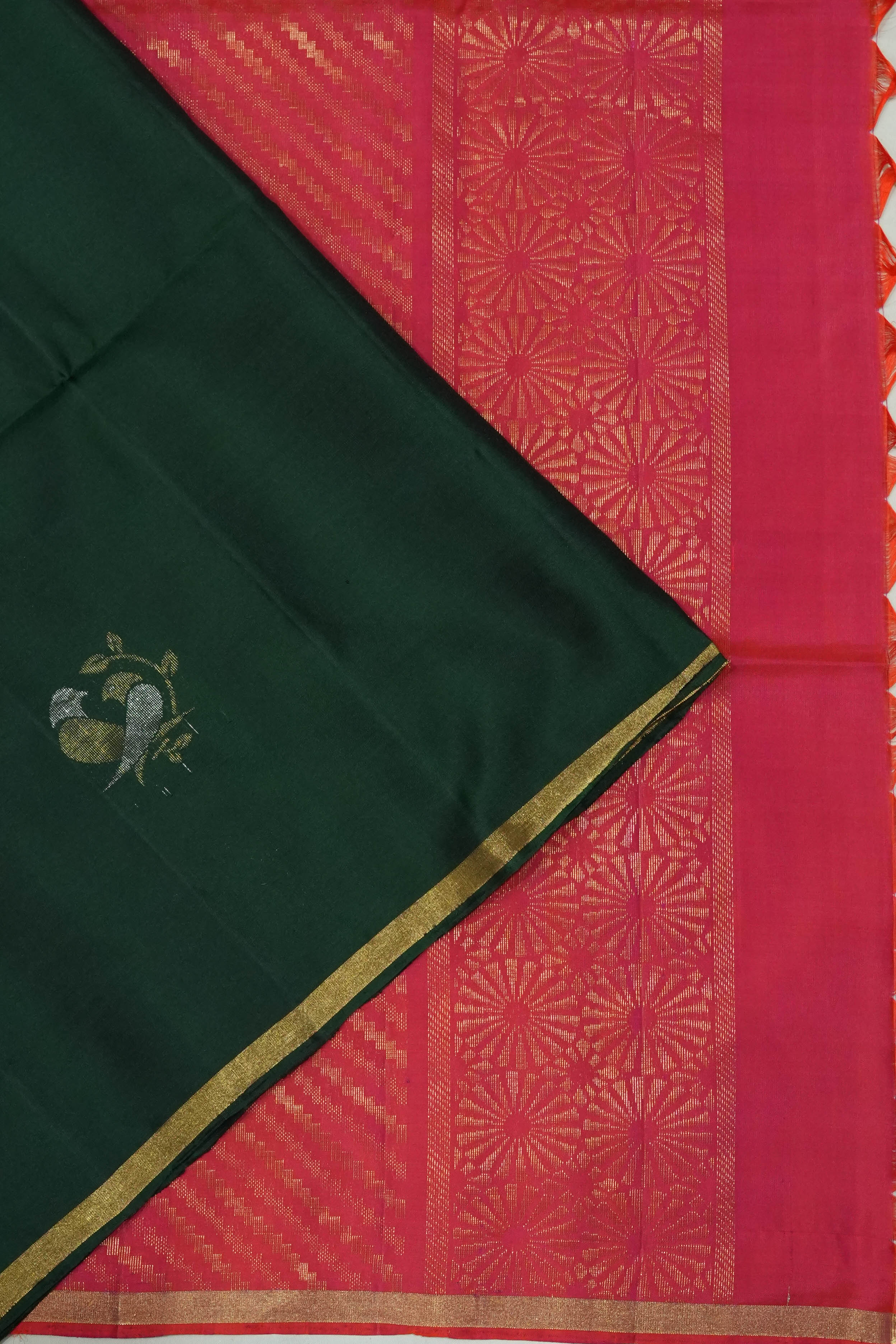 Soft Silk Butta Green Saree