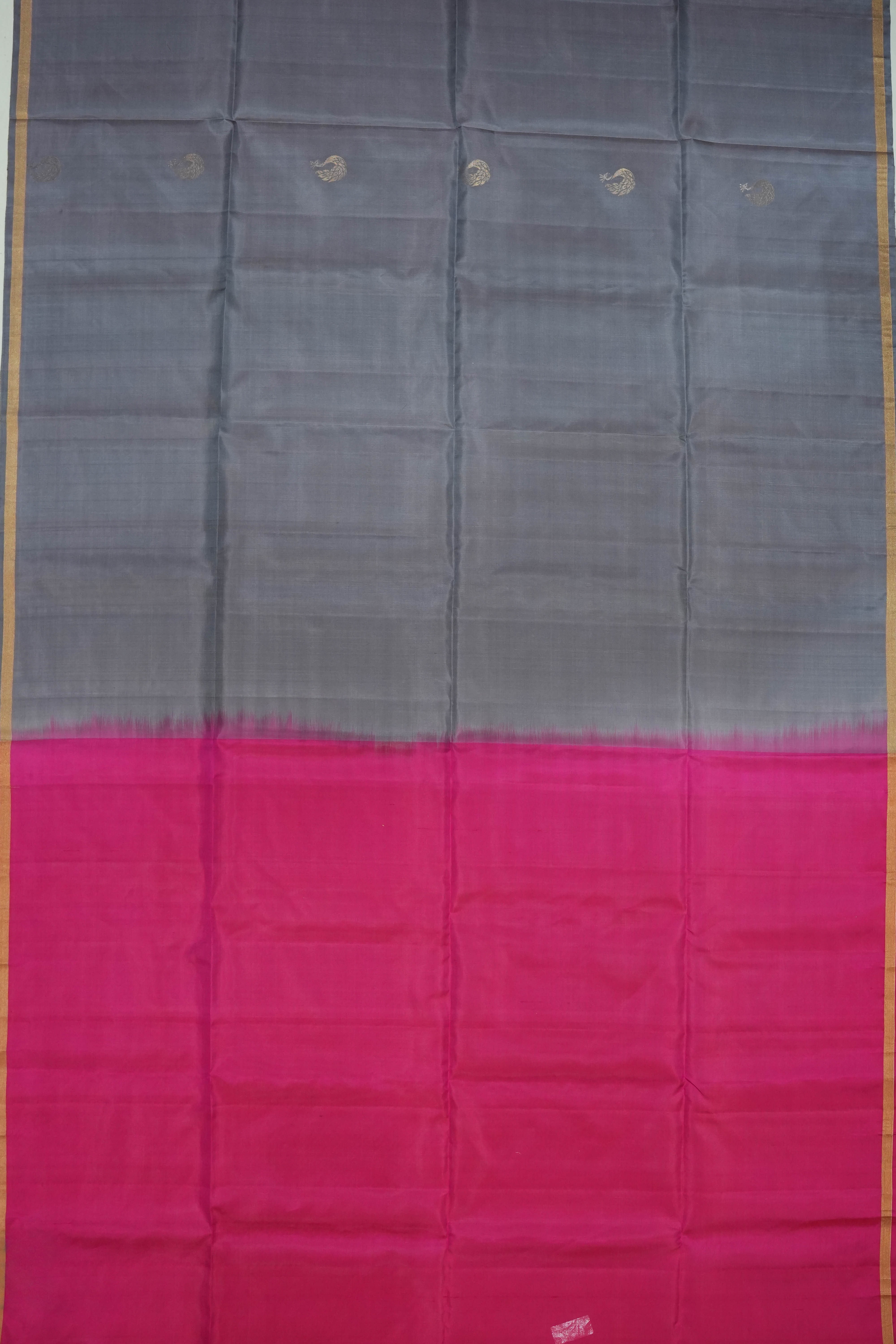 Soft Silk Butta Grey Saree