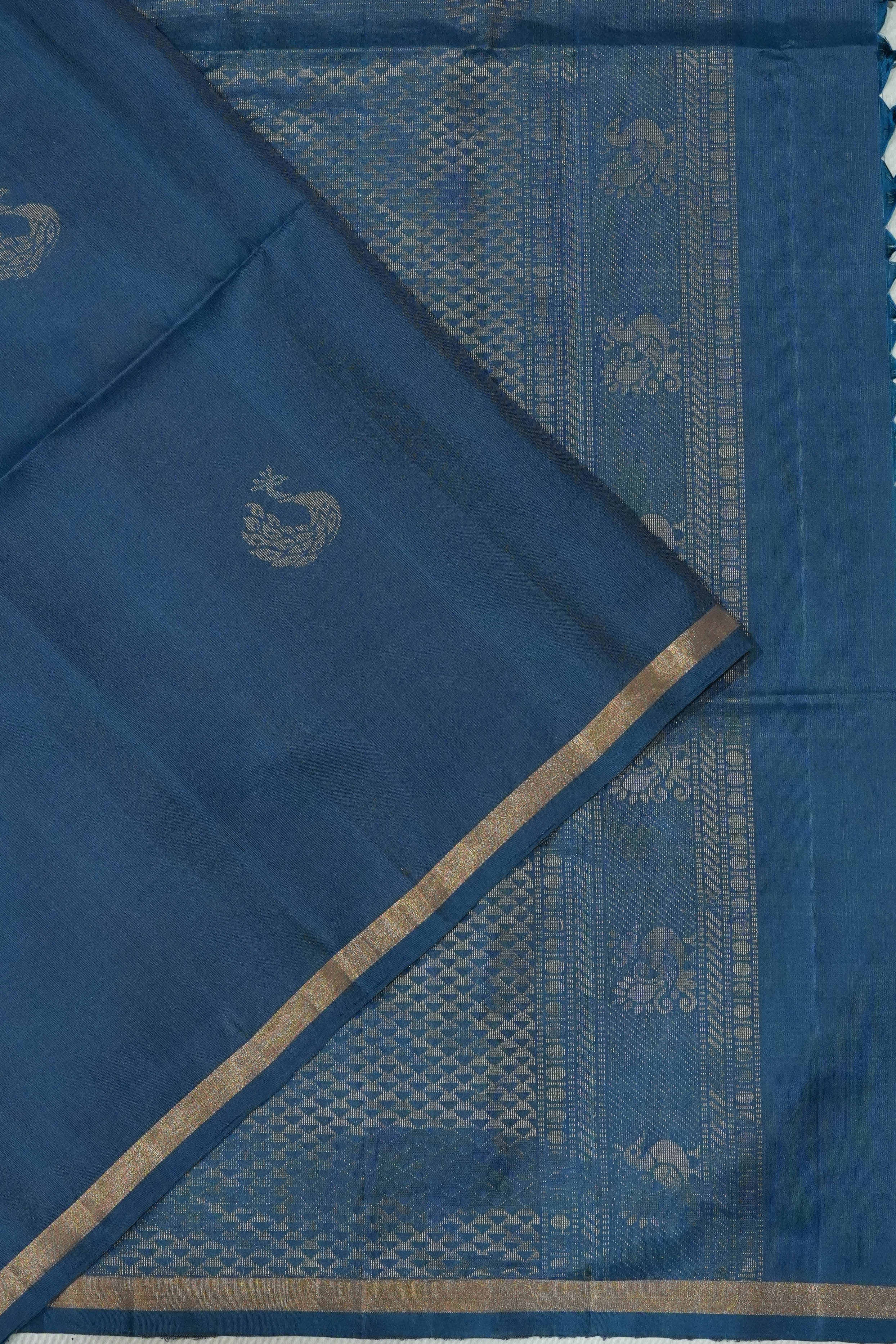 Soft Silk Butta Blue Saree