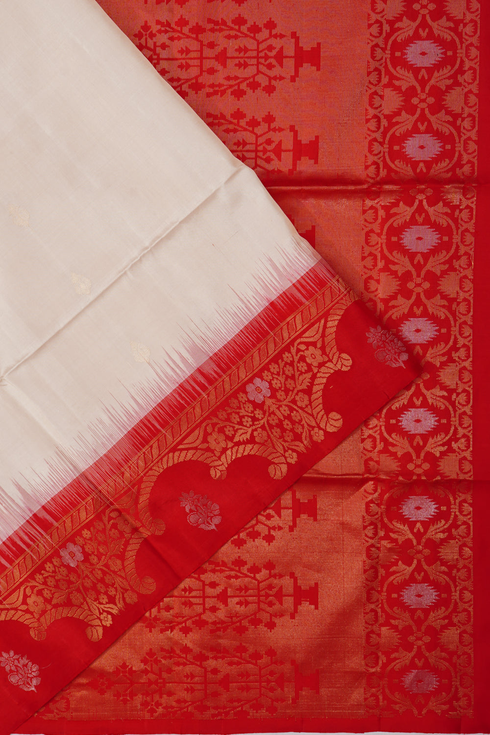 Coimbatore Soft Silk Butta White Saree