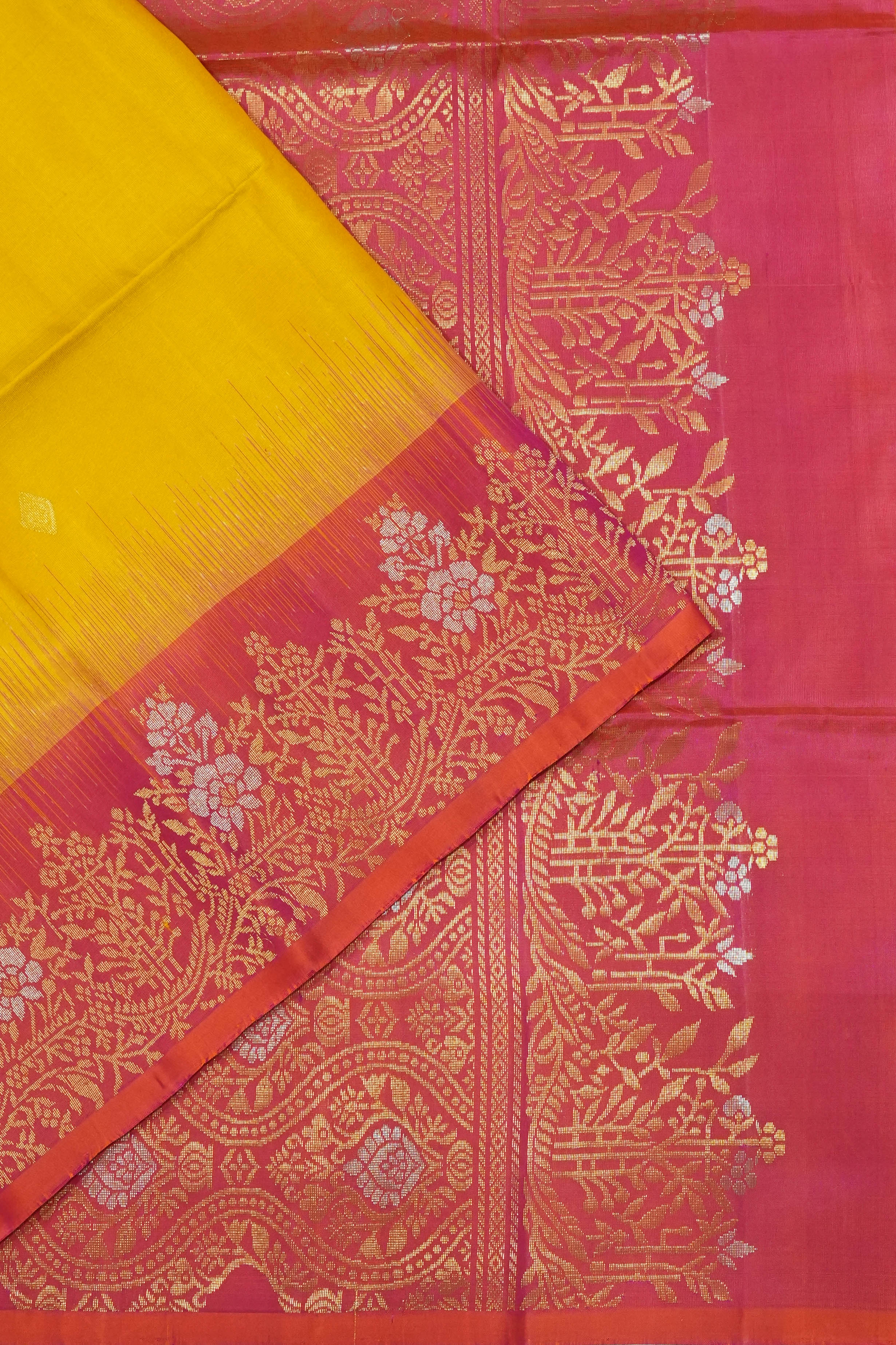 Soft Silk Butta Yellow Saree