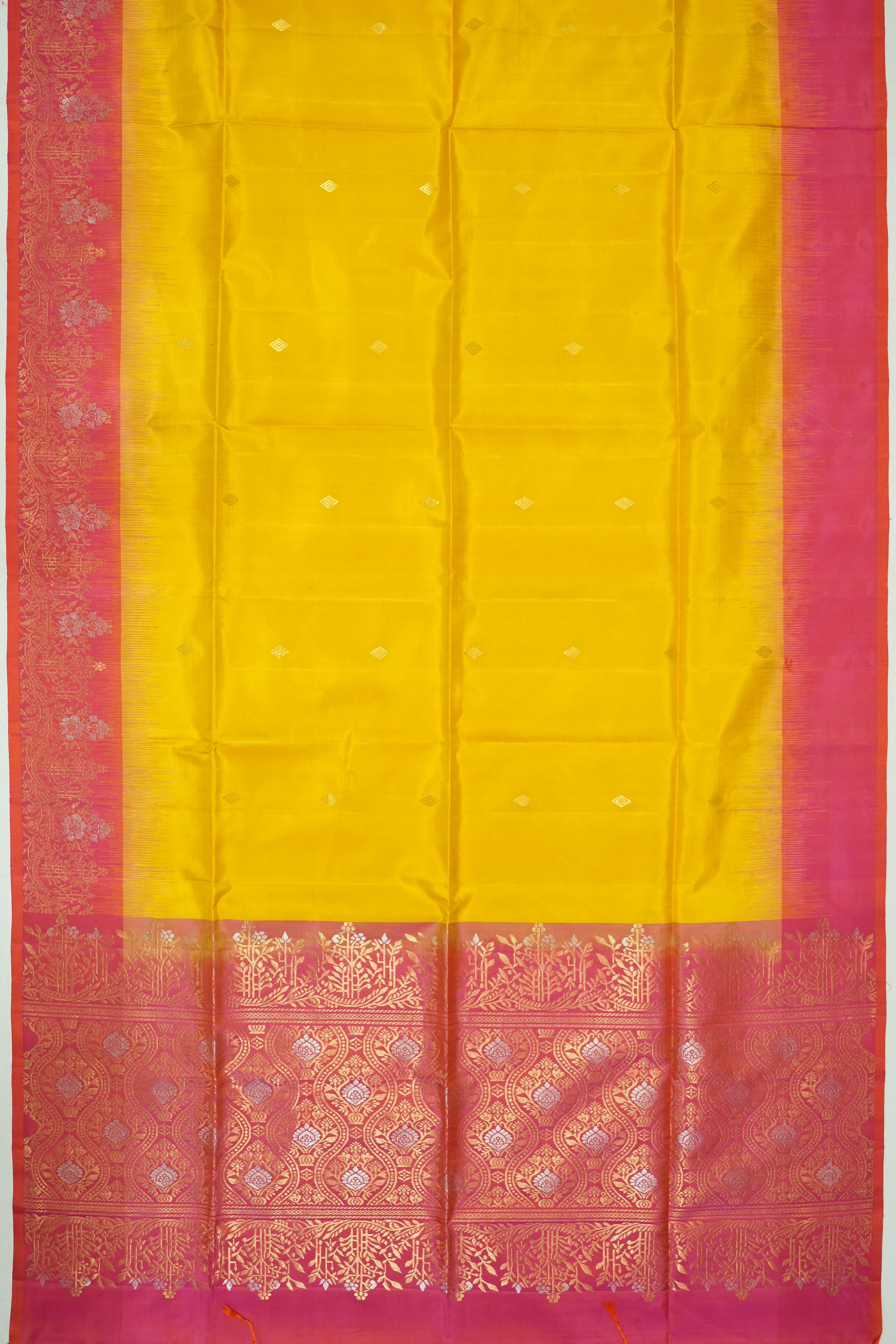 Soft Silk Butta Yellow Saree