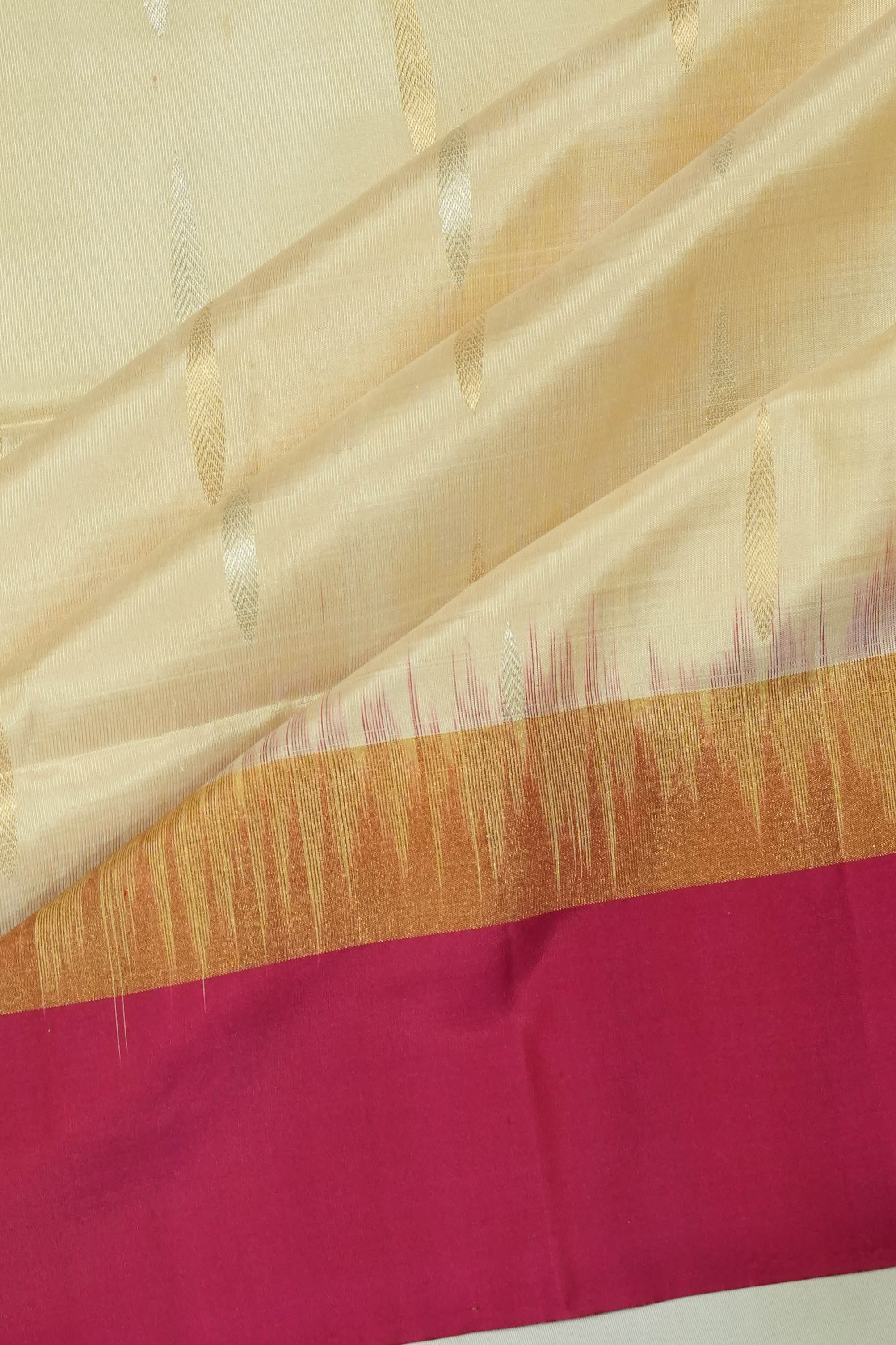 Soft Silk Butta Cream Saree