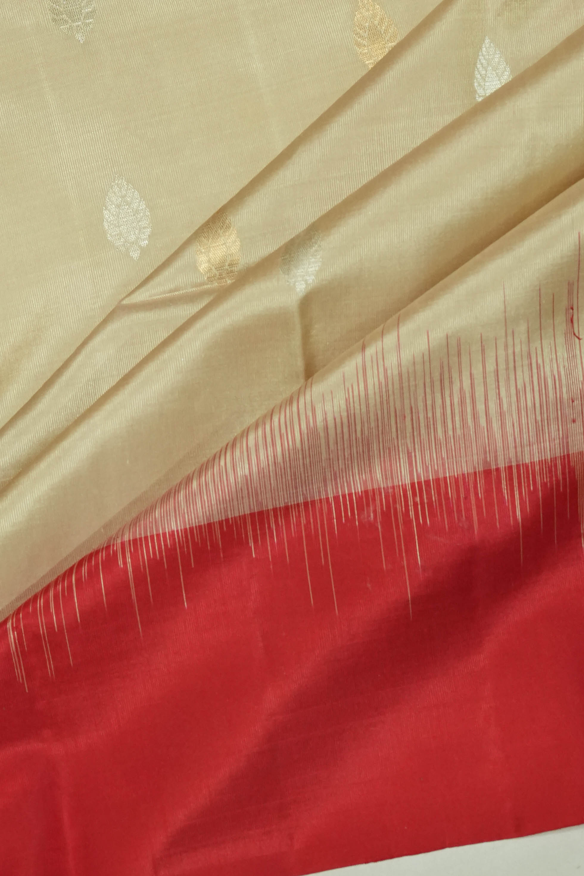 Soft Silk Butta Cream Saree