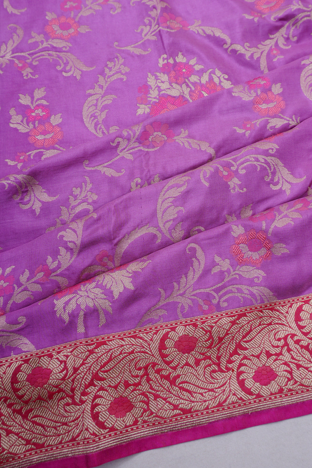 Banarasi Silk Jaal Lavender Saree