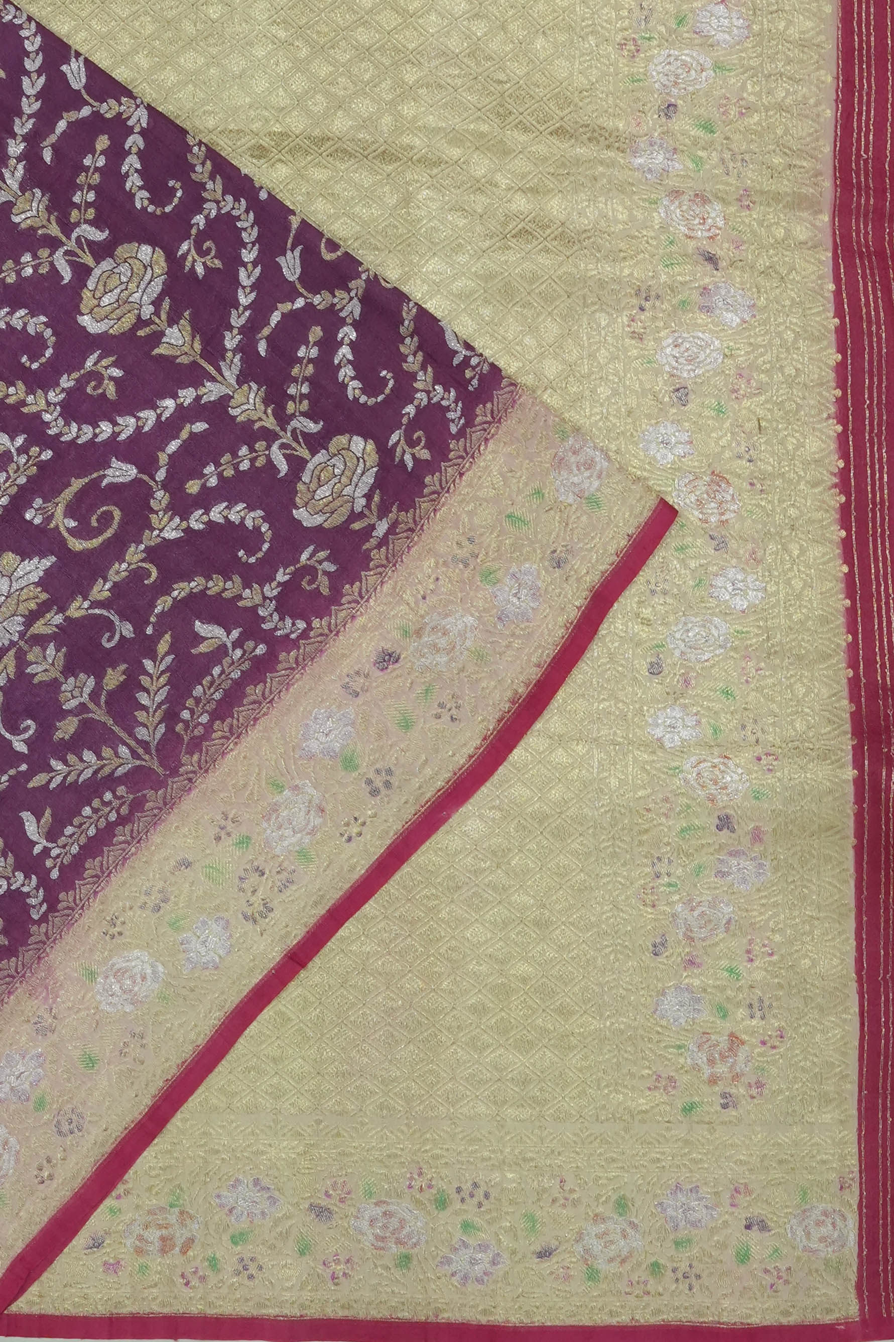 Banarasi Silk Brocade Purple Saree