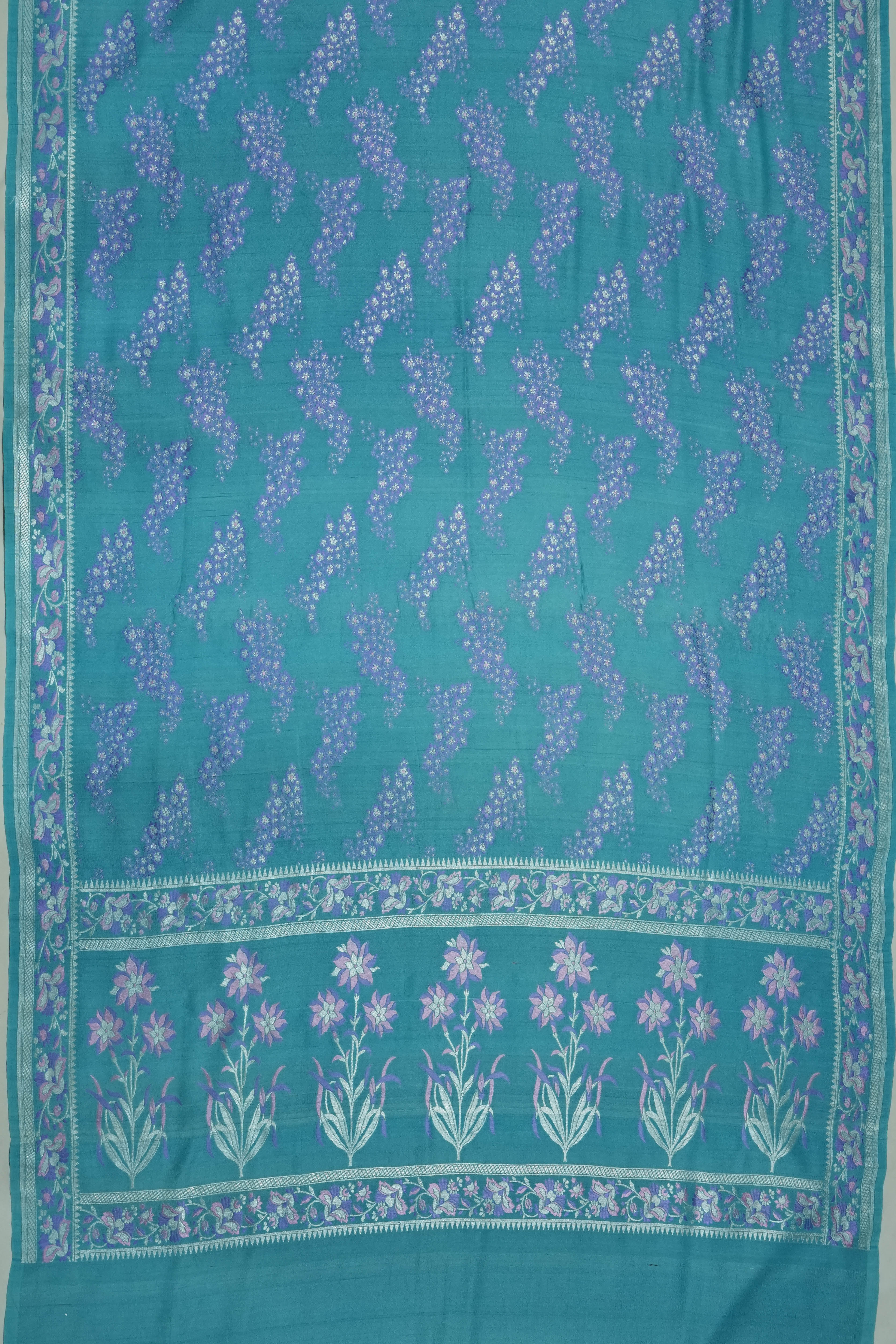Banarasi Tussar Georgette Brocade Blue Saree