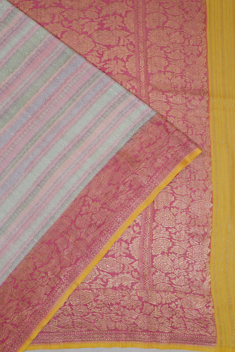 Banarasi Tussar Georgette Brocade Multicolour Saree