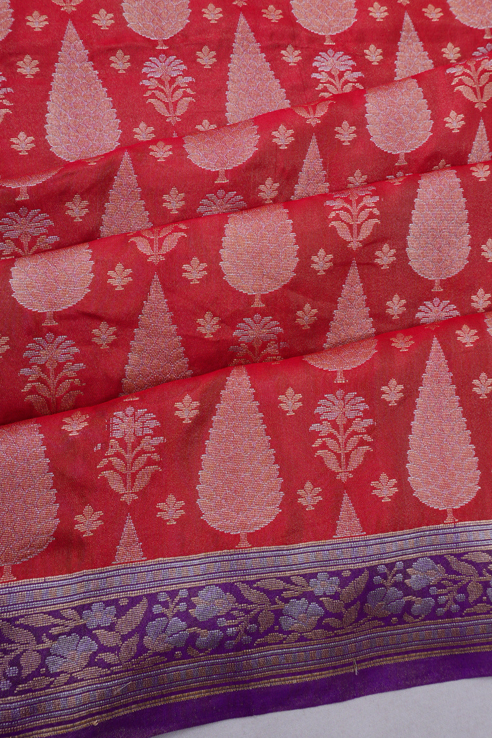 Banarasi Silk Brocade Red Saree