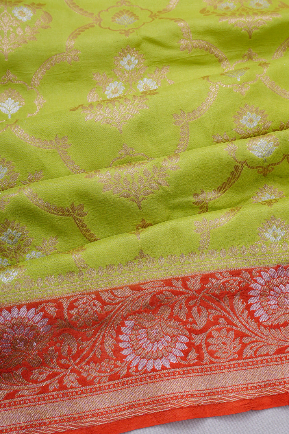 Banarasi Silk Brocade Green Saree
