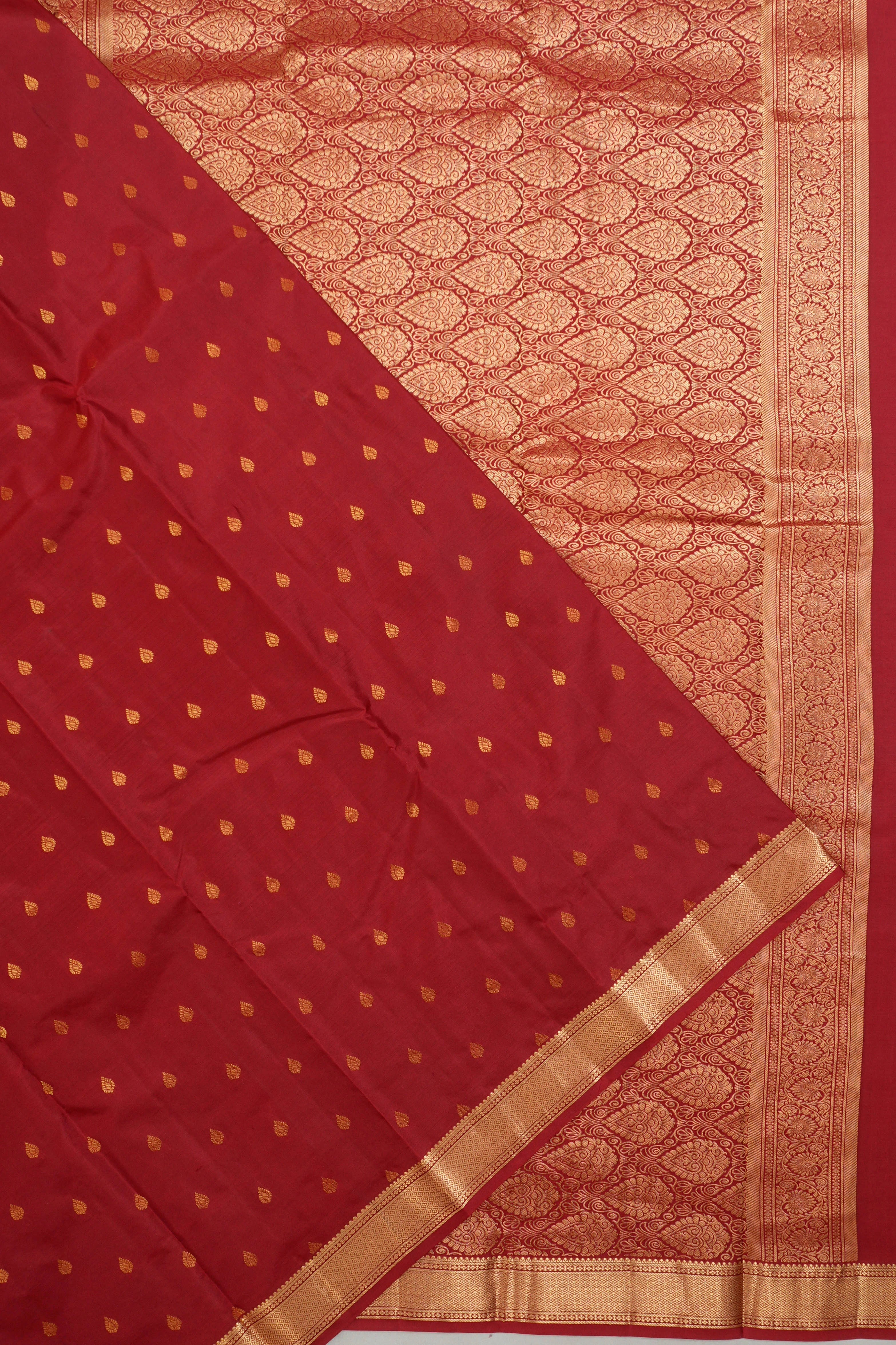 Taranga Kanchi Silk Brocade Red Saree