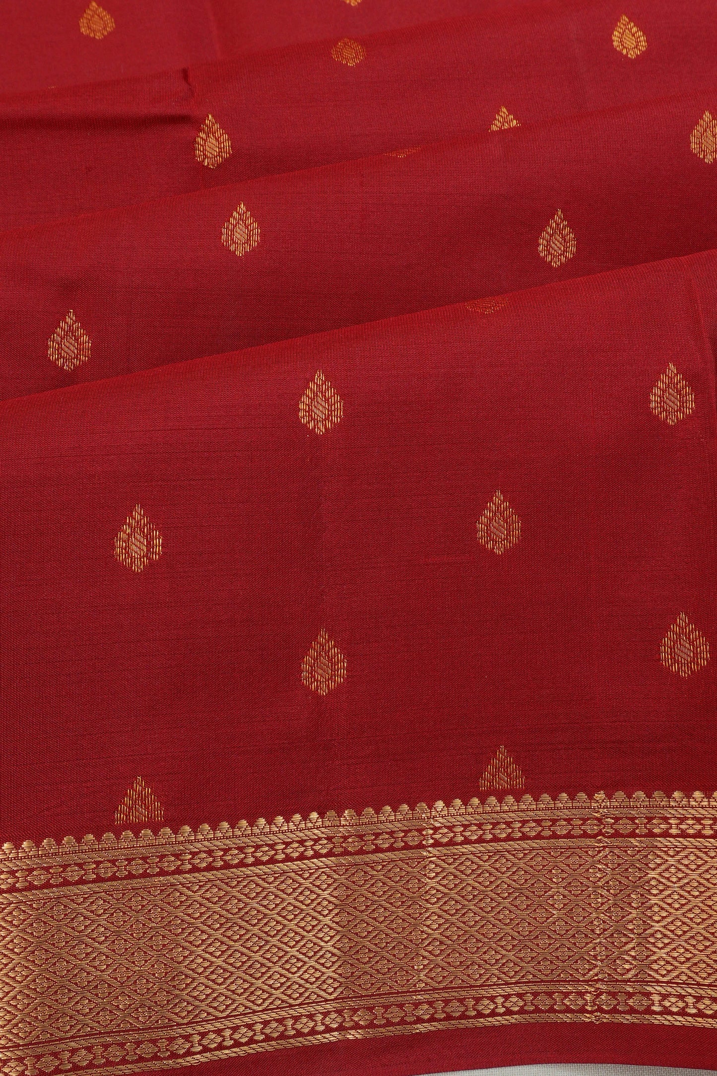 Taranga Kanchi Silk Brocade Red Saree