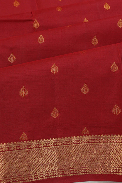 Taranga Kanchi Silk Brocade Red Saree