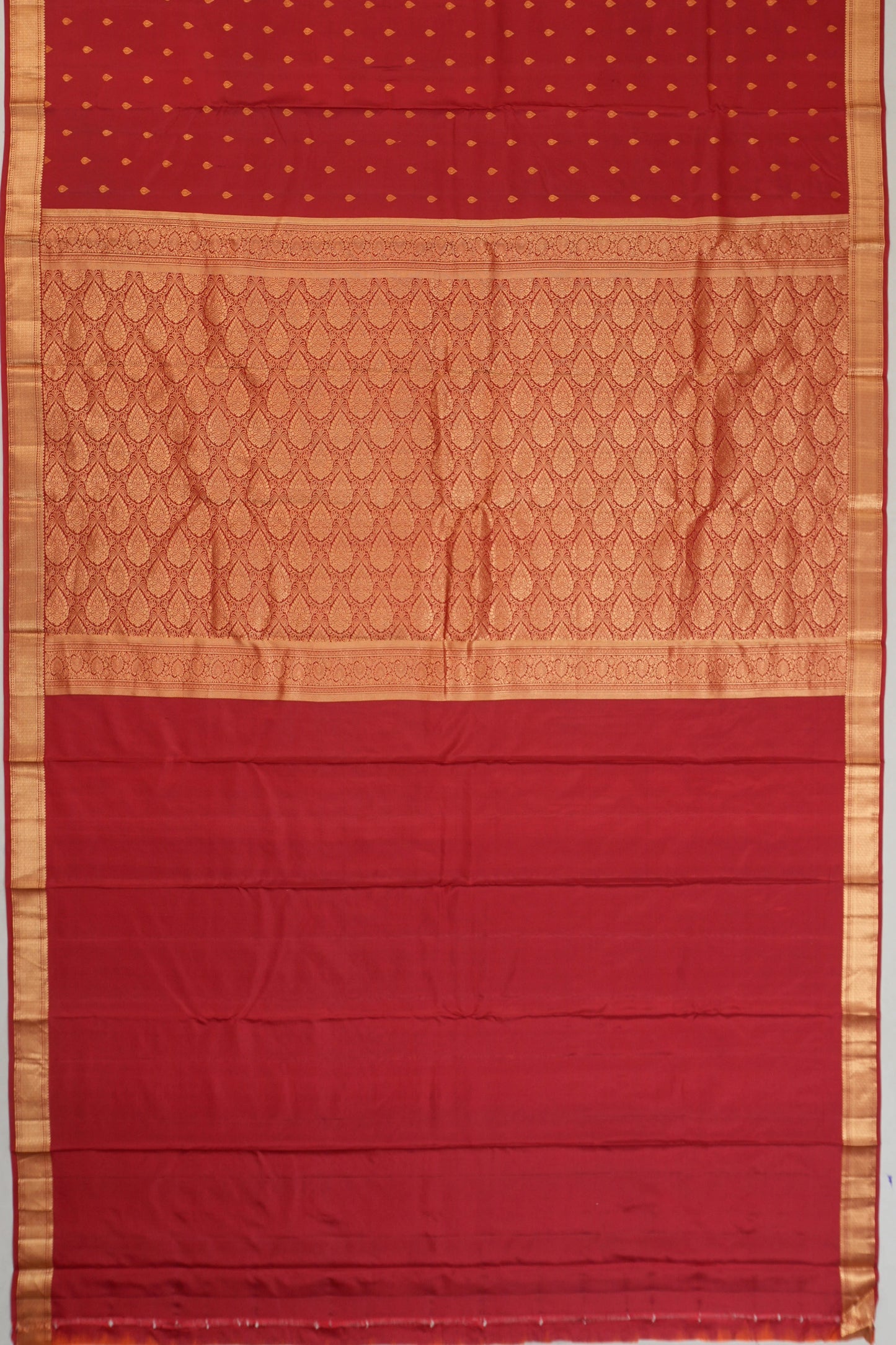 Taranga Kanchi Silk Brocade Red Saree
