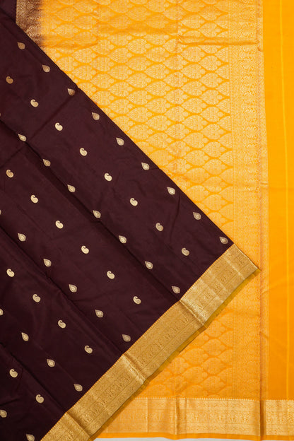 Taranga Kanchi Silk Butta Brown Saree