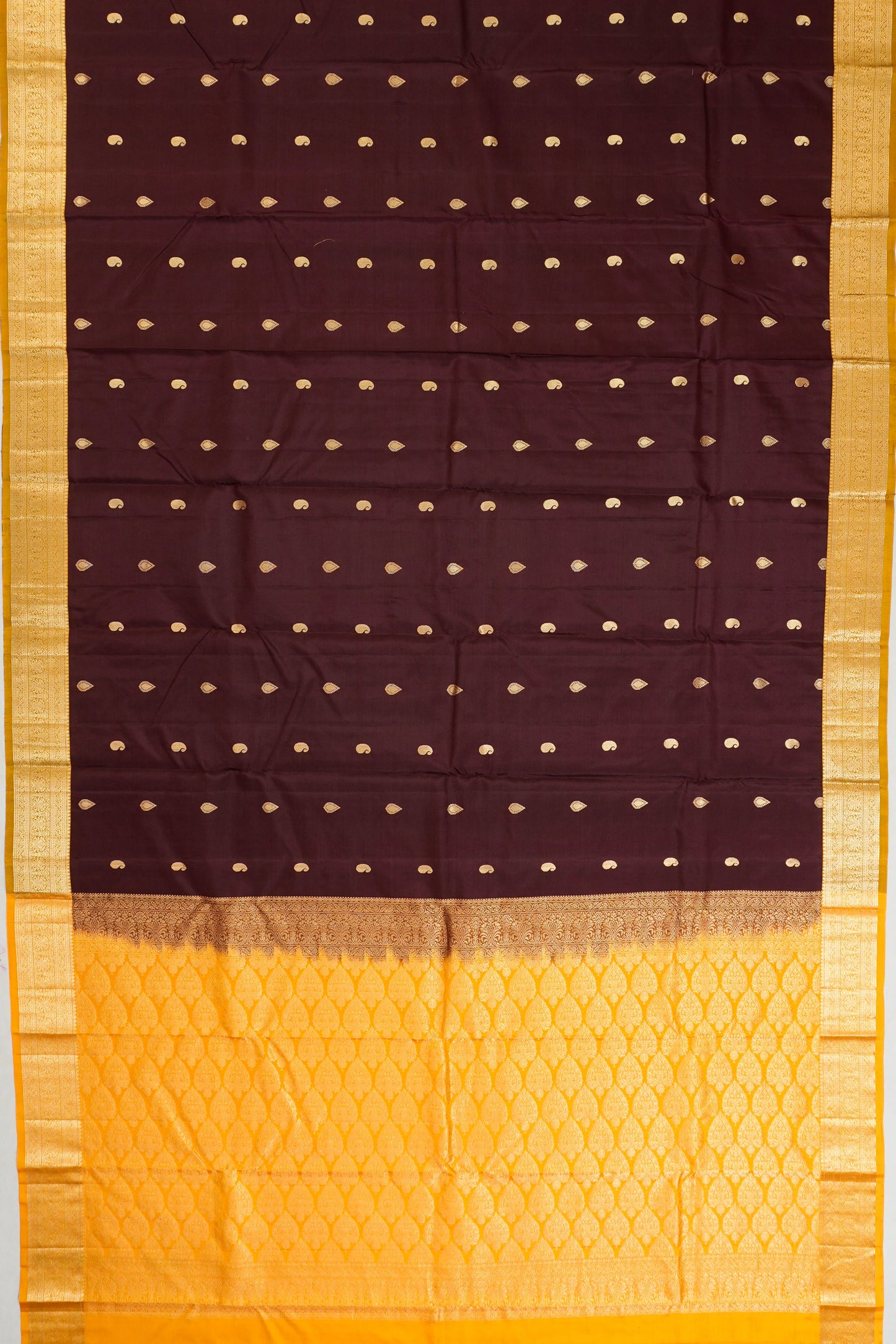 Taranga Kanchi Silk Butta Brown Saree