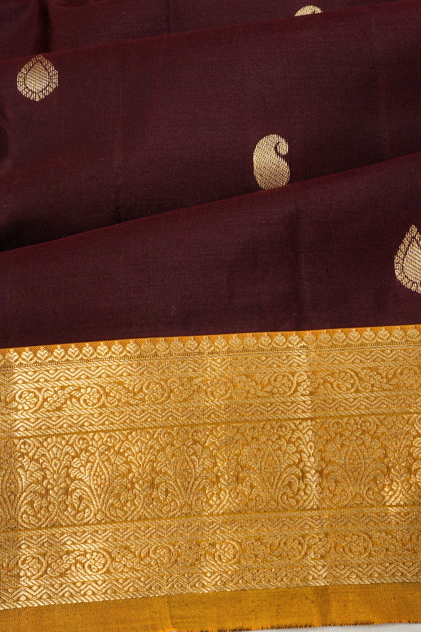 Taranga Kanchi Silk Butta Brown Saree