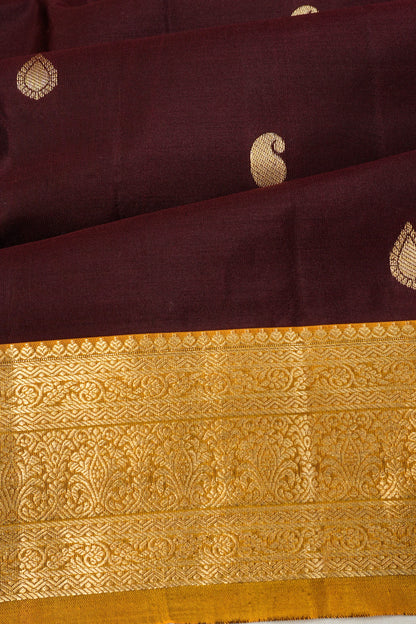 Taranga Kanchi Silk Butta Brown Saree