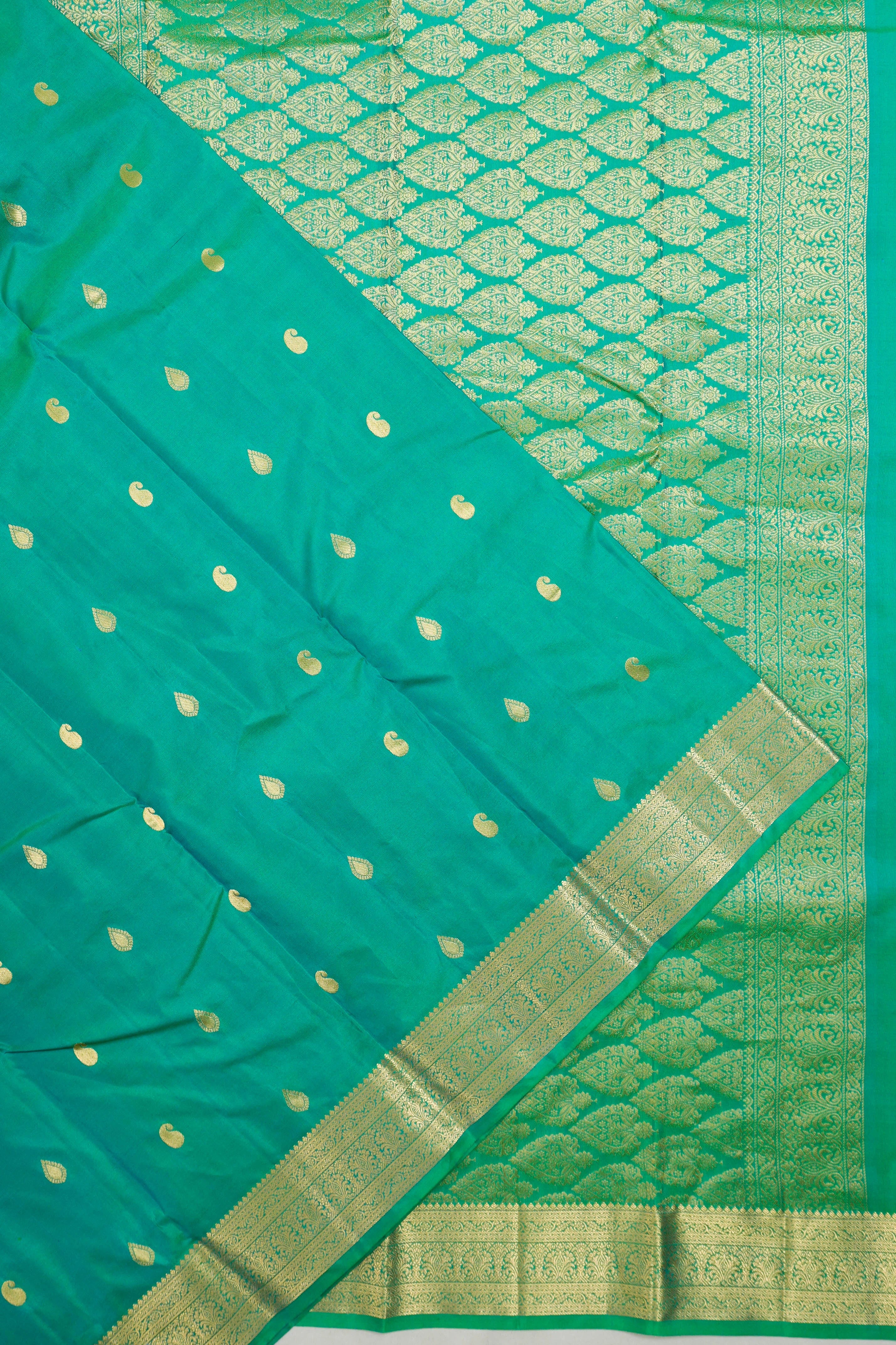 Taranga Kanchi Silk Butta Green Saree