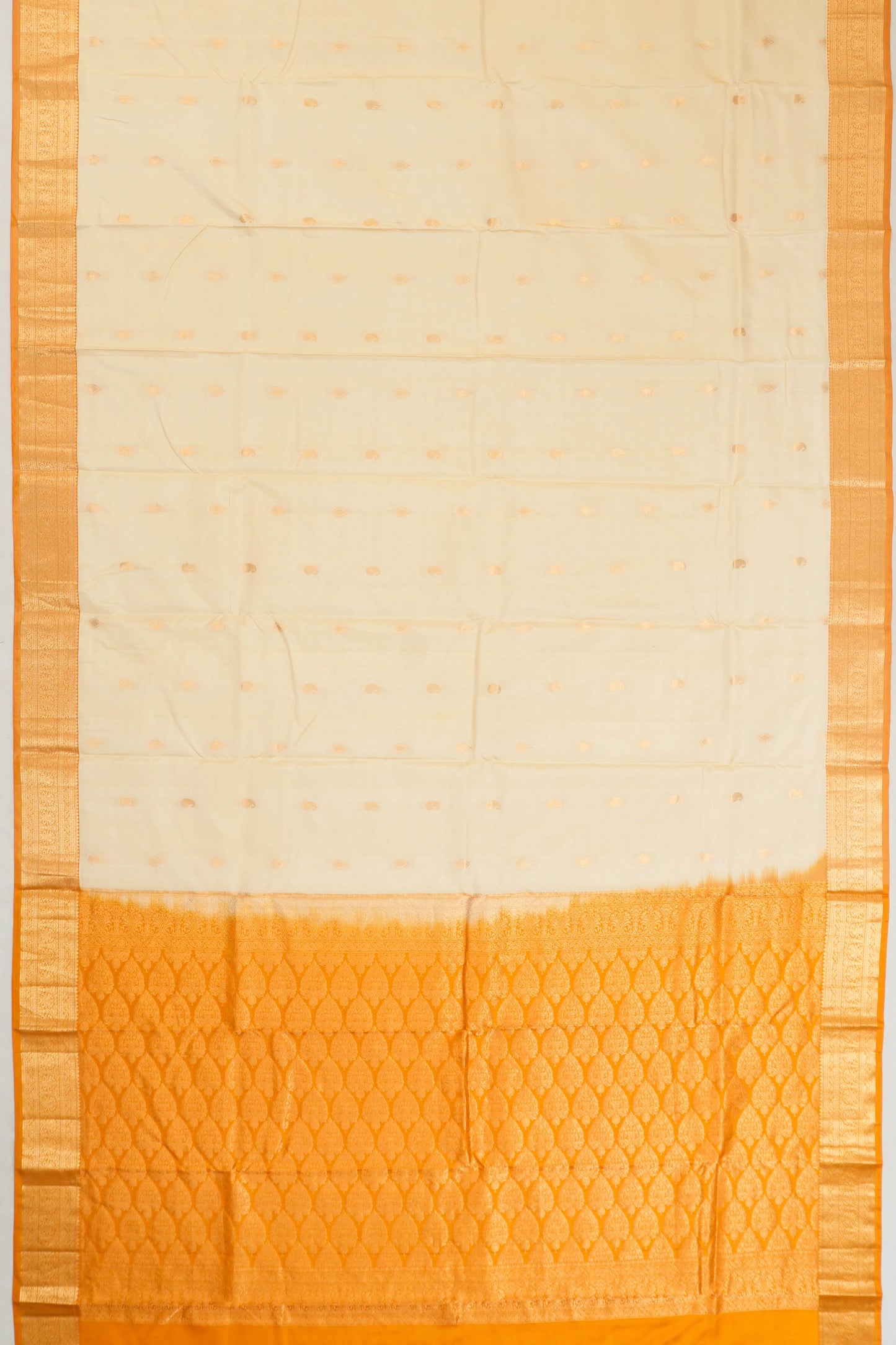 Taranga Kanchi Silk Butta Cream Saree