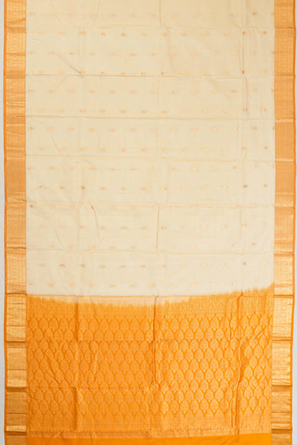 Taranga Kanchi Silk Butta Cream Saree