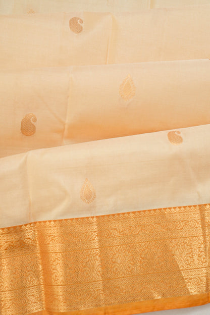 Taranga Kanchi Silk Butta Cream Saree