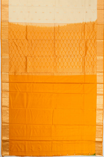 Taranga Kanchi Silk Butta Cream Saree