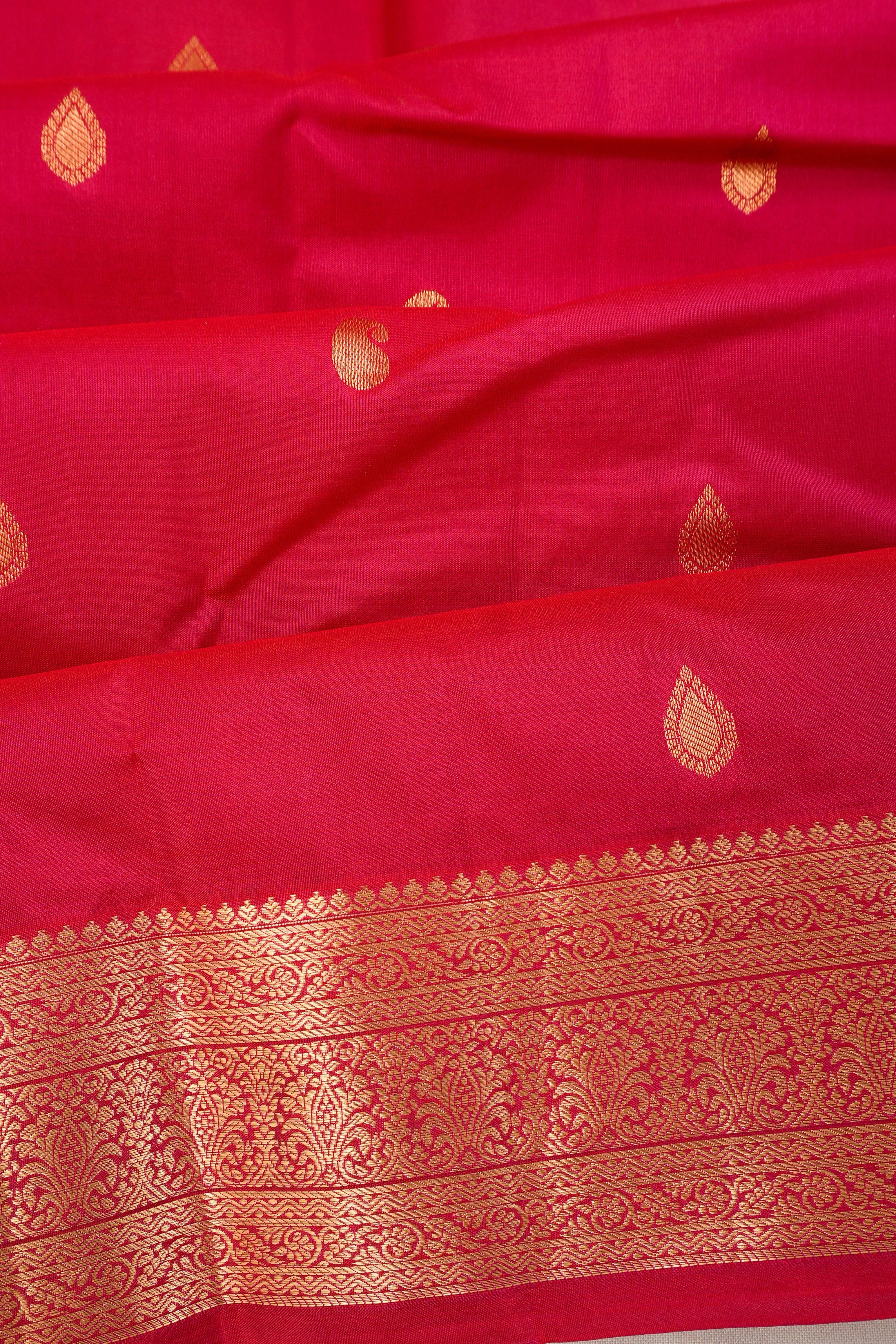 Taranga Kanchi Silk Butta Red Saree